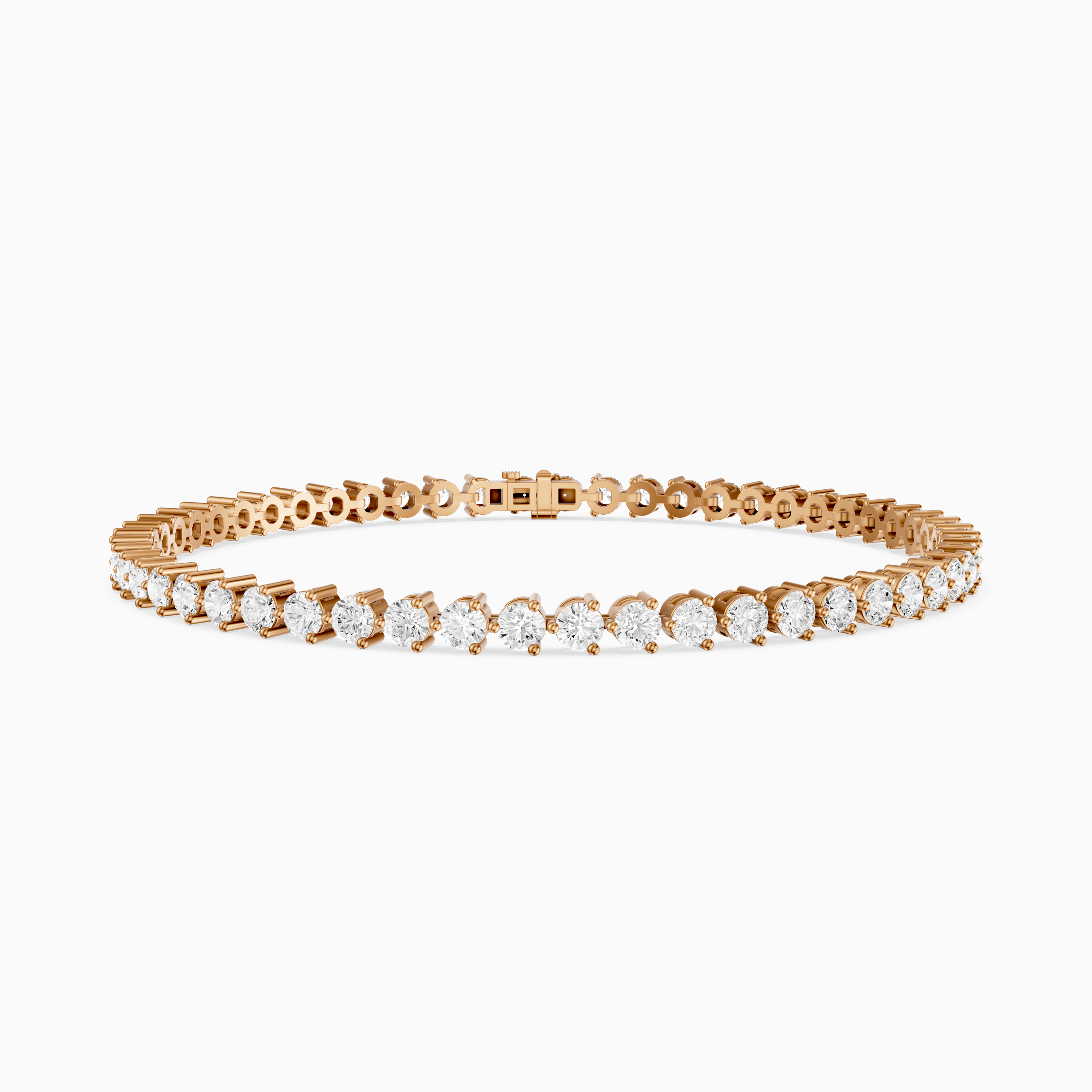 Alice Round Cut Lab Grown Diamond Three Prong Tennis Bracelet