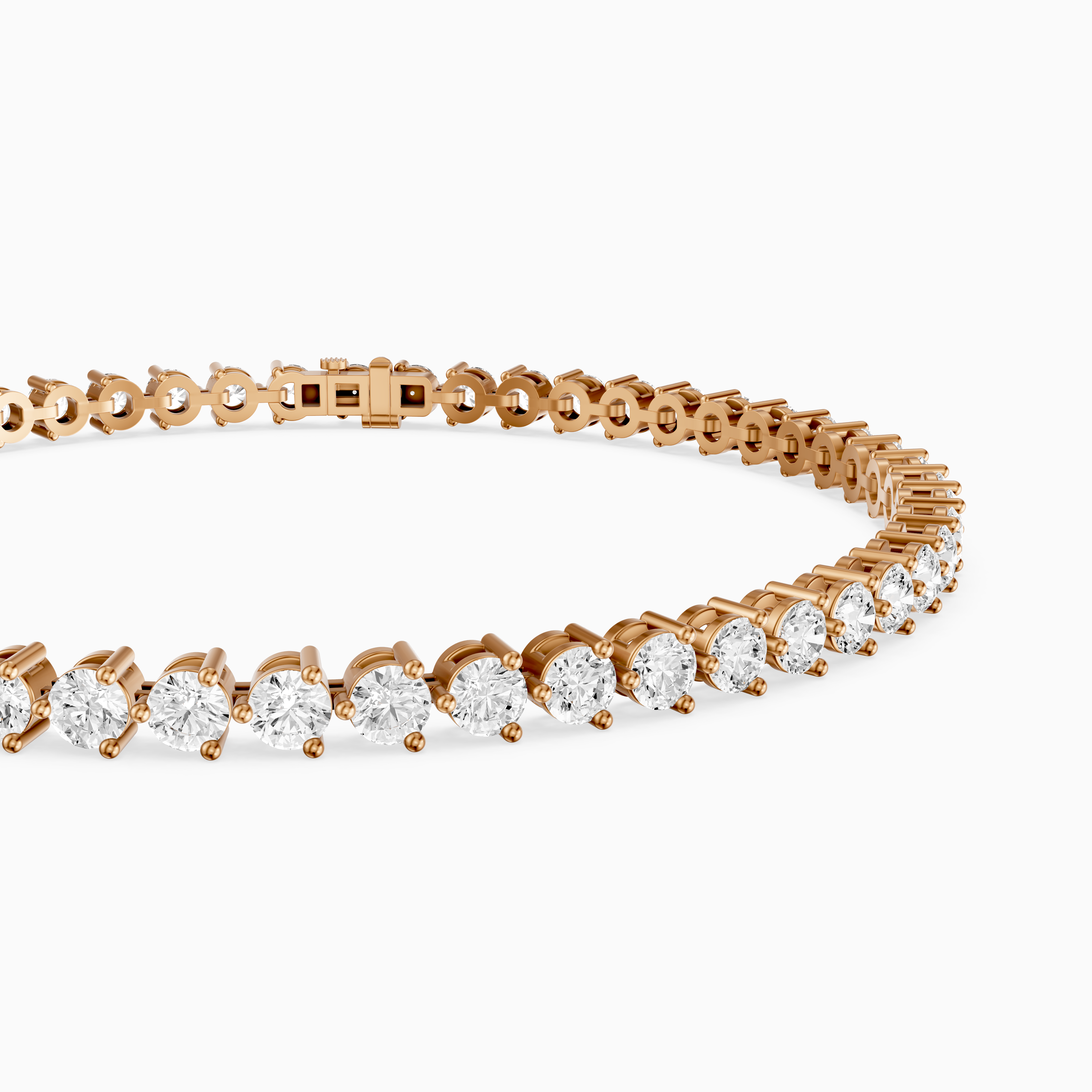 Alice Round Cut Lab Grown Diamond Three Prong Tennis Bracelet