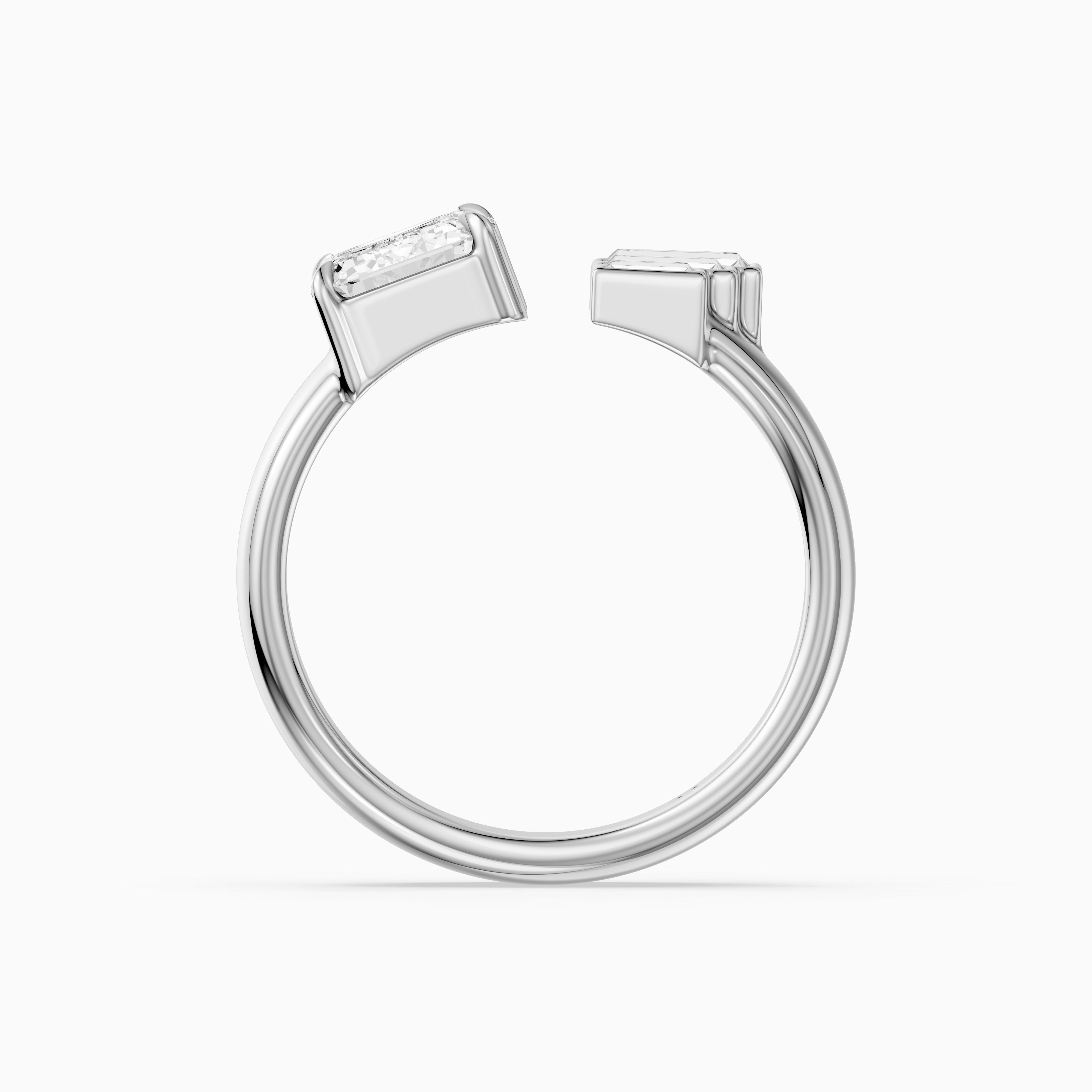 Baylor Emerald Cut Lab Diamond Graduated Baguette Cluster Cigar Band