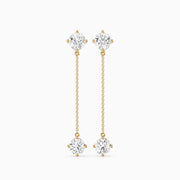 Caitlin Graduated Round Lab Grown Diamond Ear Climber Earrings