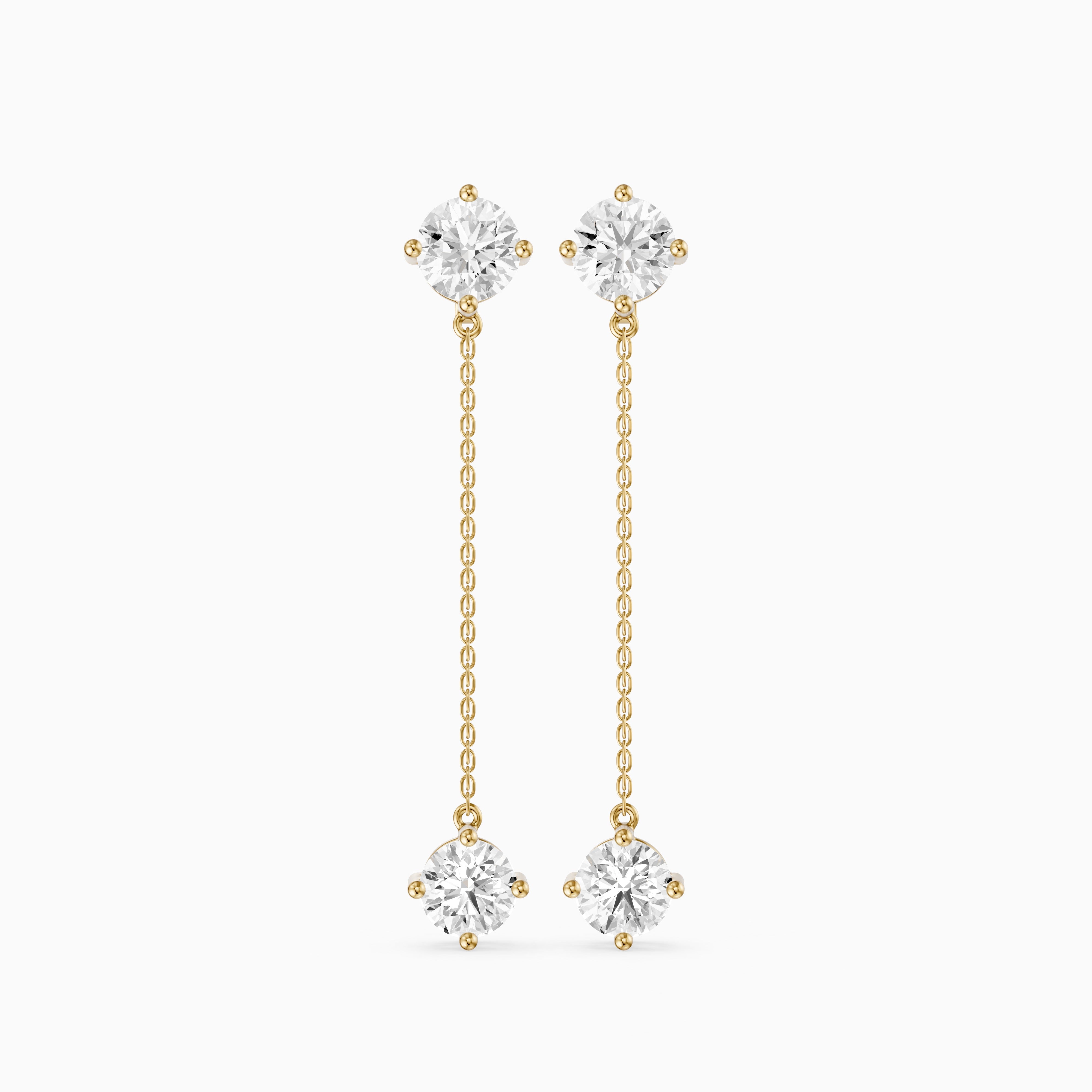 Zia Round Lab Grown Diamond Chain Dangle Earrings