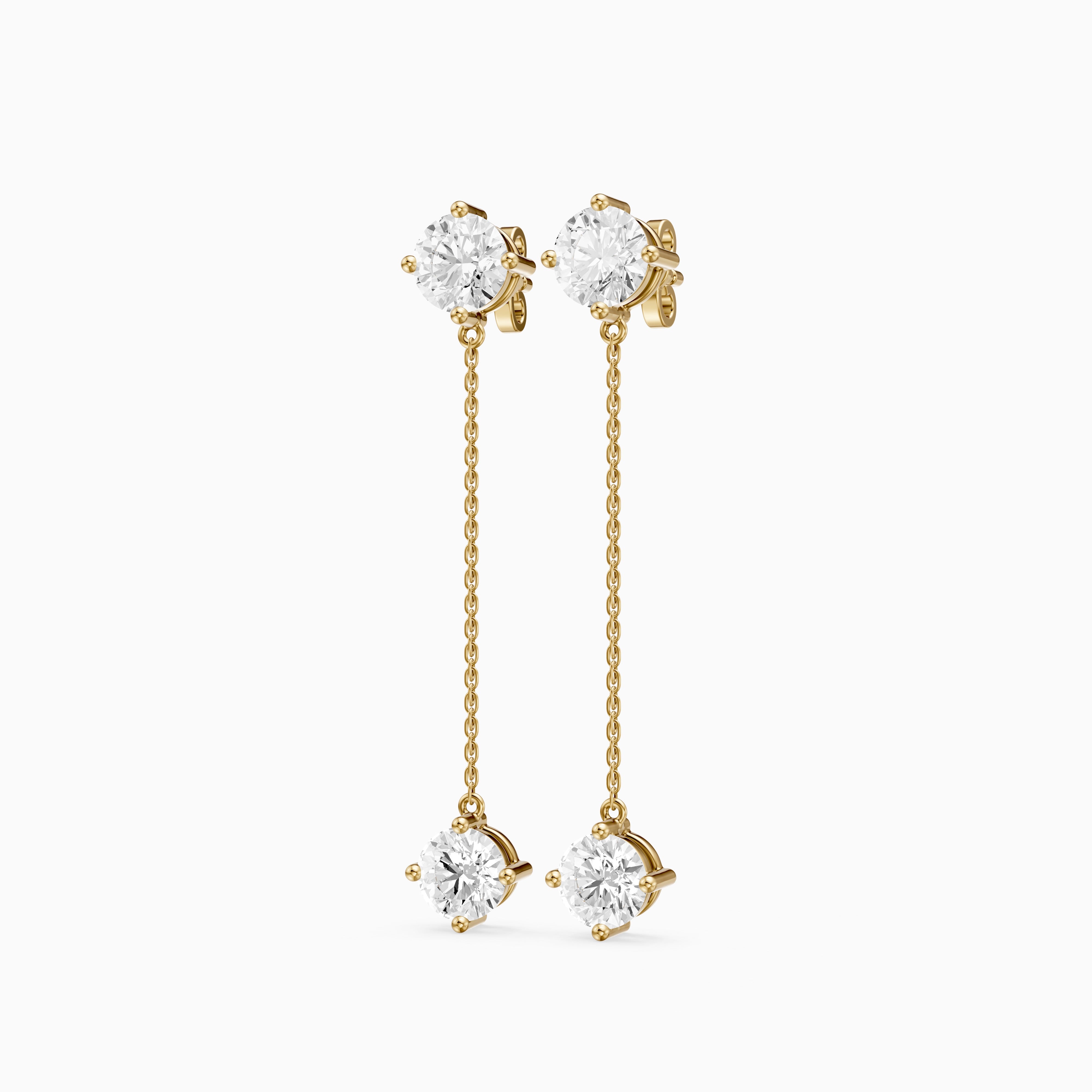 Zia Round Lab Grown Diamond Chain Dangle Earrings
