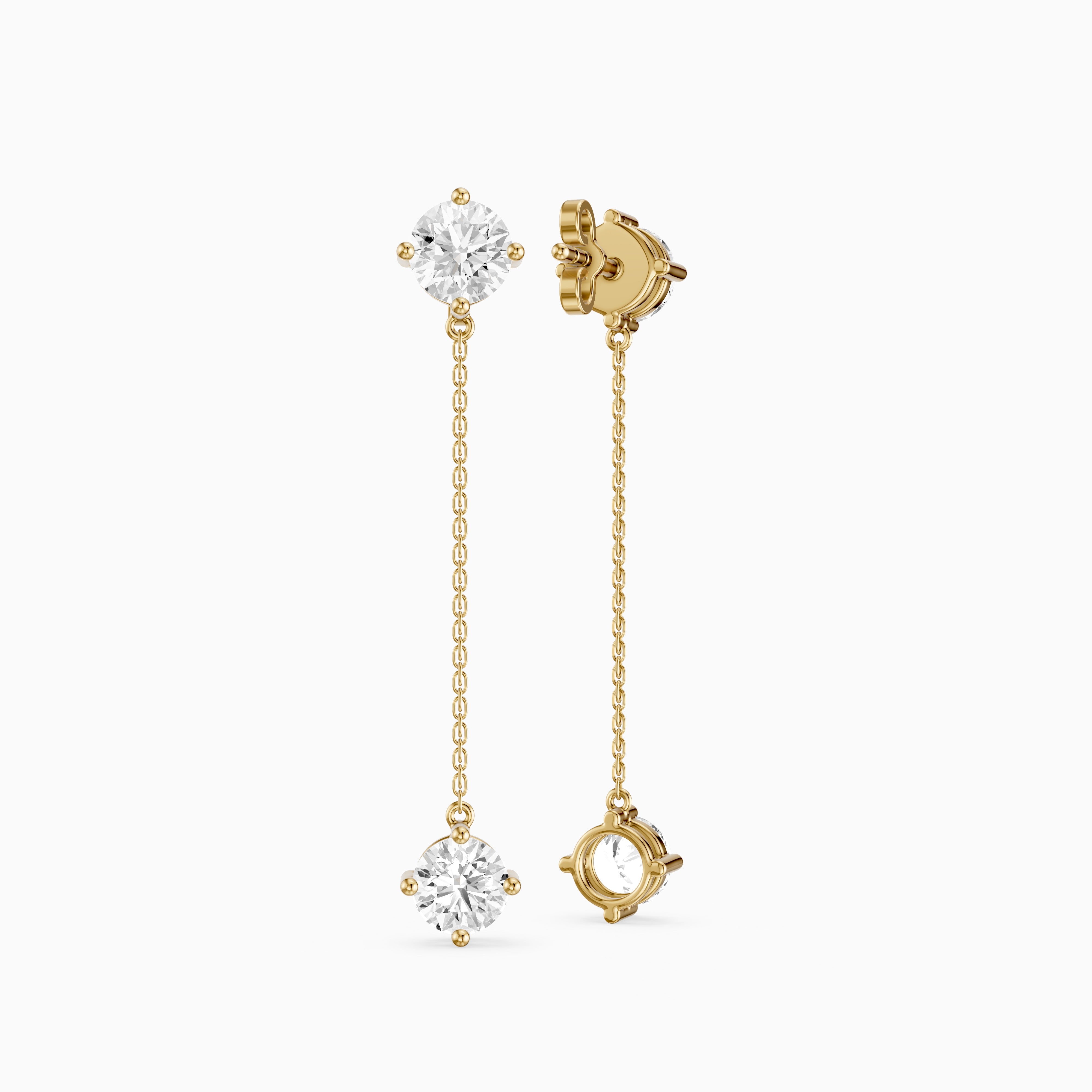 Zia Round Lab Grown Diamond Chain Dangle Earrings