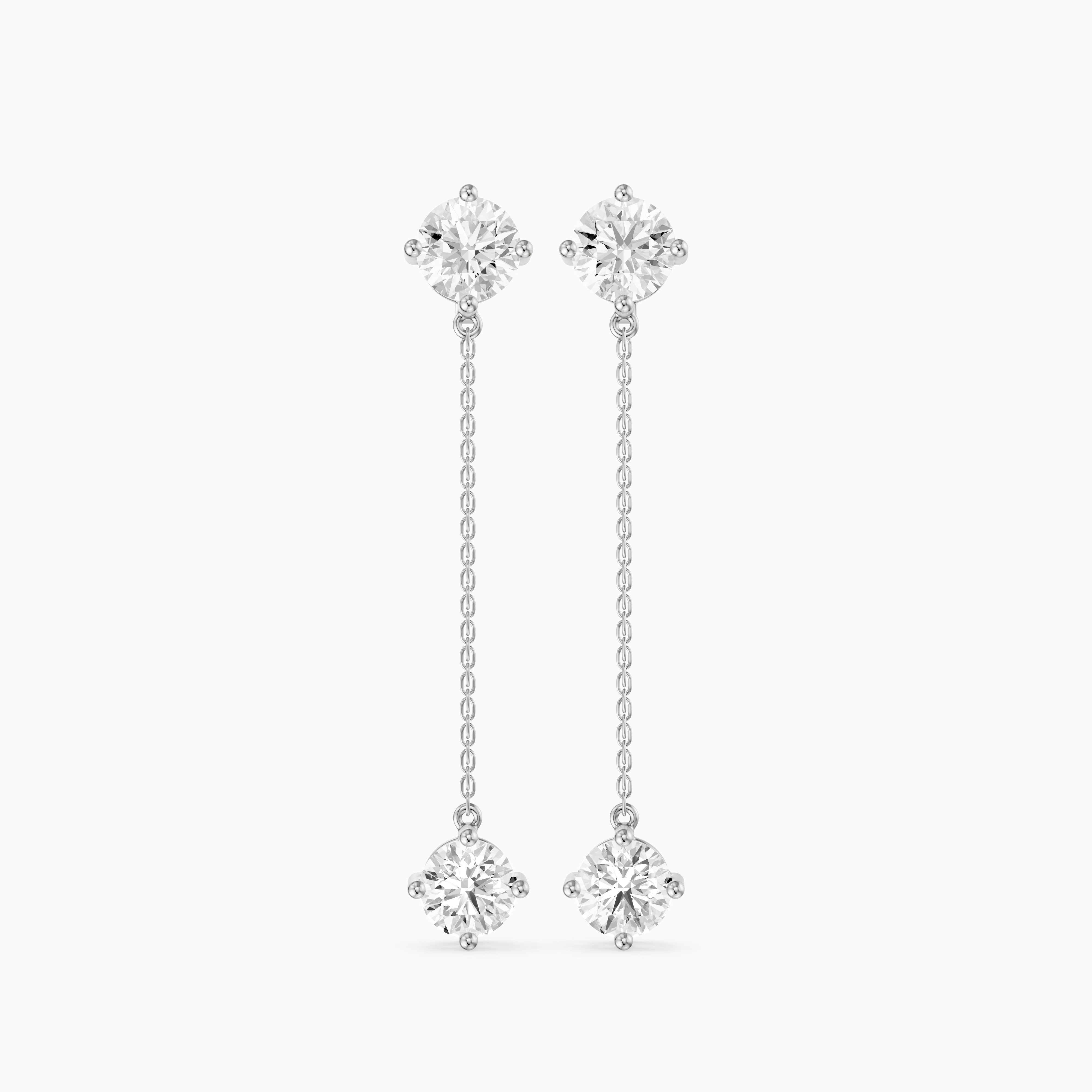 Zia Round Lab Grown Diamond Chain Dangle Earrings