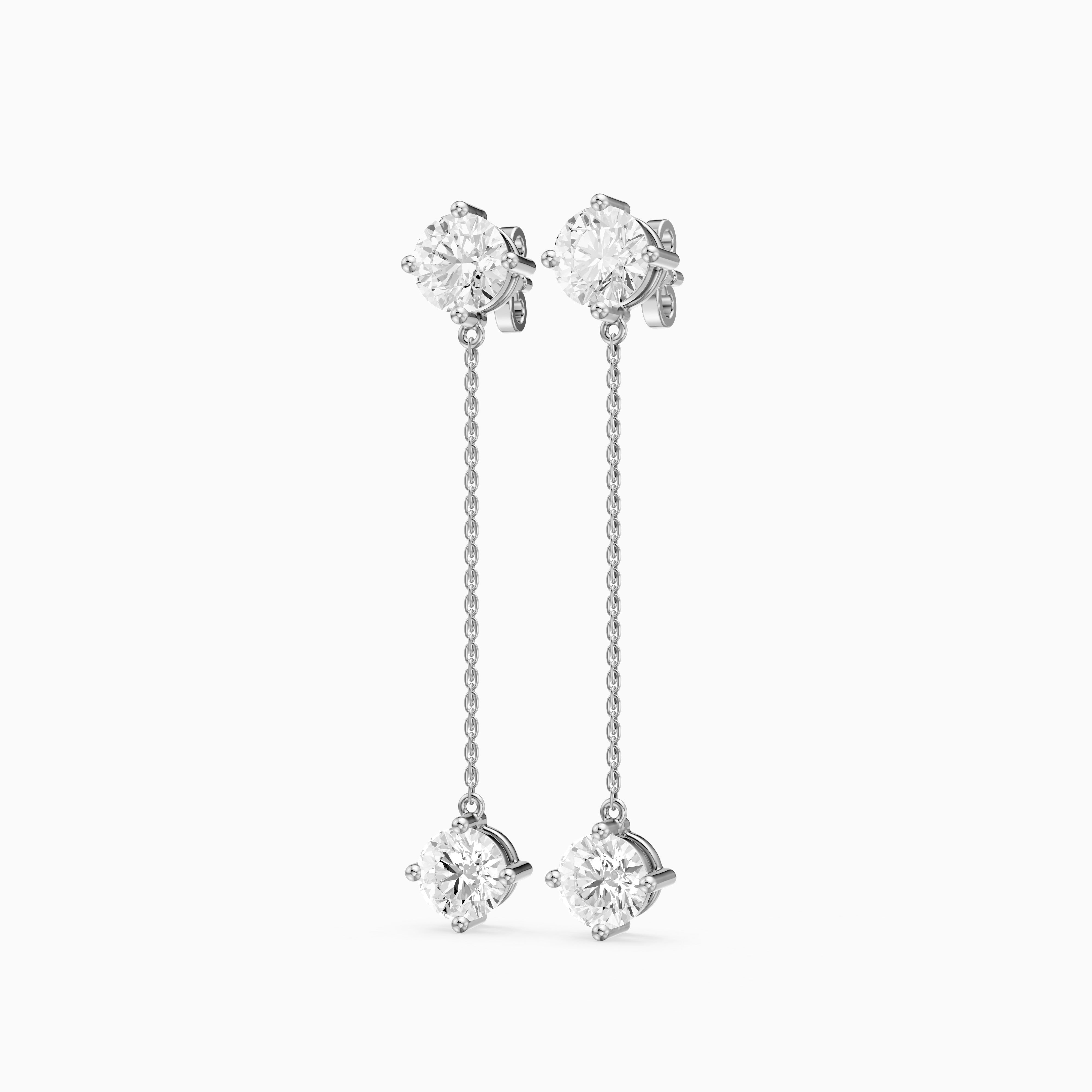 Zia Round Lab Grown Diamond Chain Dangle Earrings