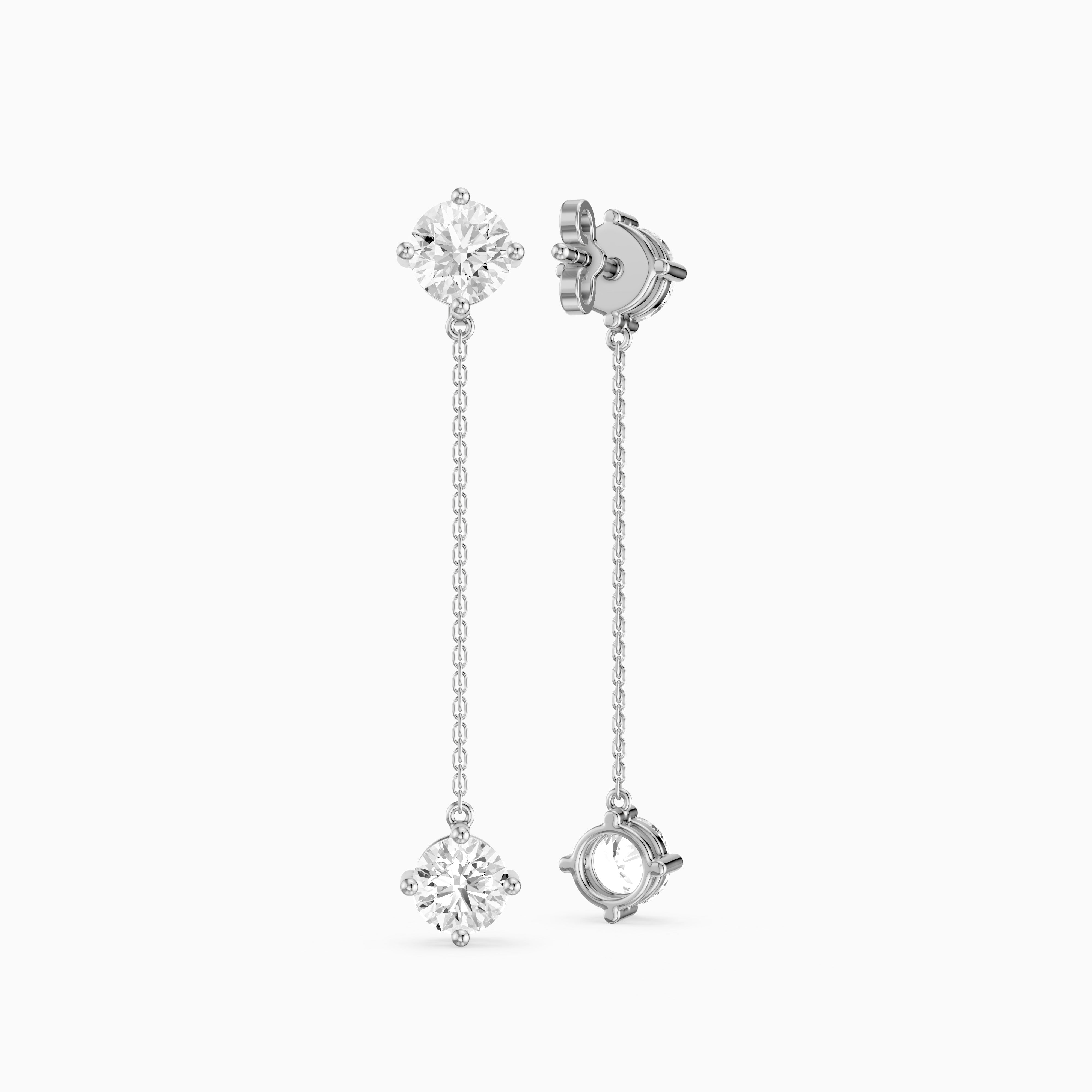Zia Round Lab Grown Diamond Chain Dangle Earrings