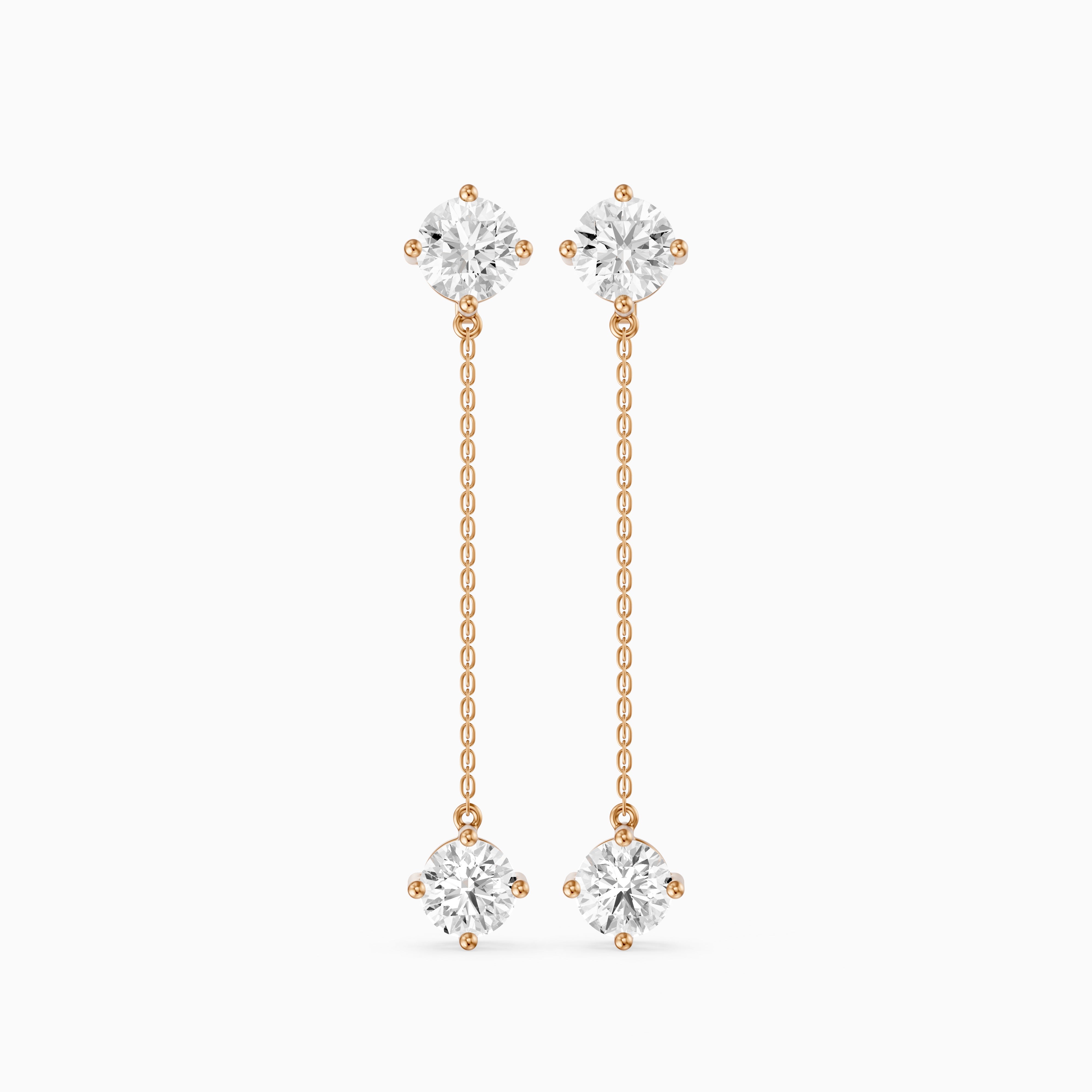 Zia Round Lab Grown Diamond Chain Dangle Earrings