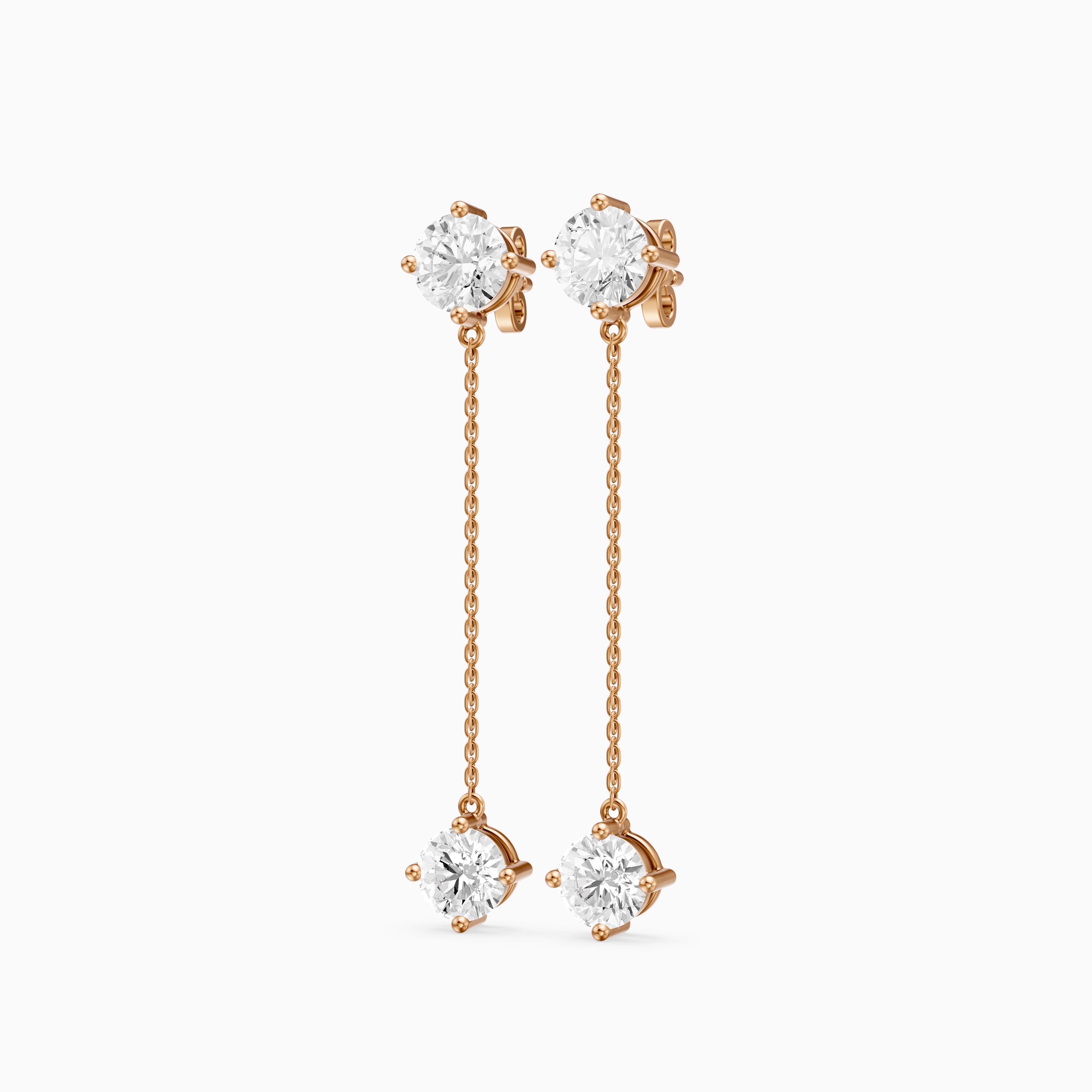 Zia Round Lab Grown Diamond Chain Dangle Earrings