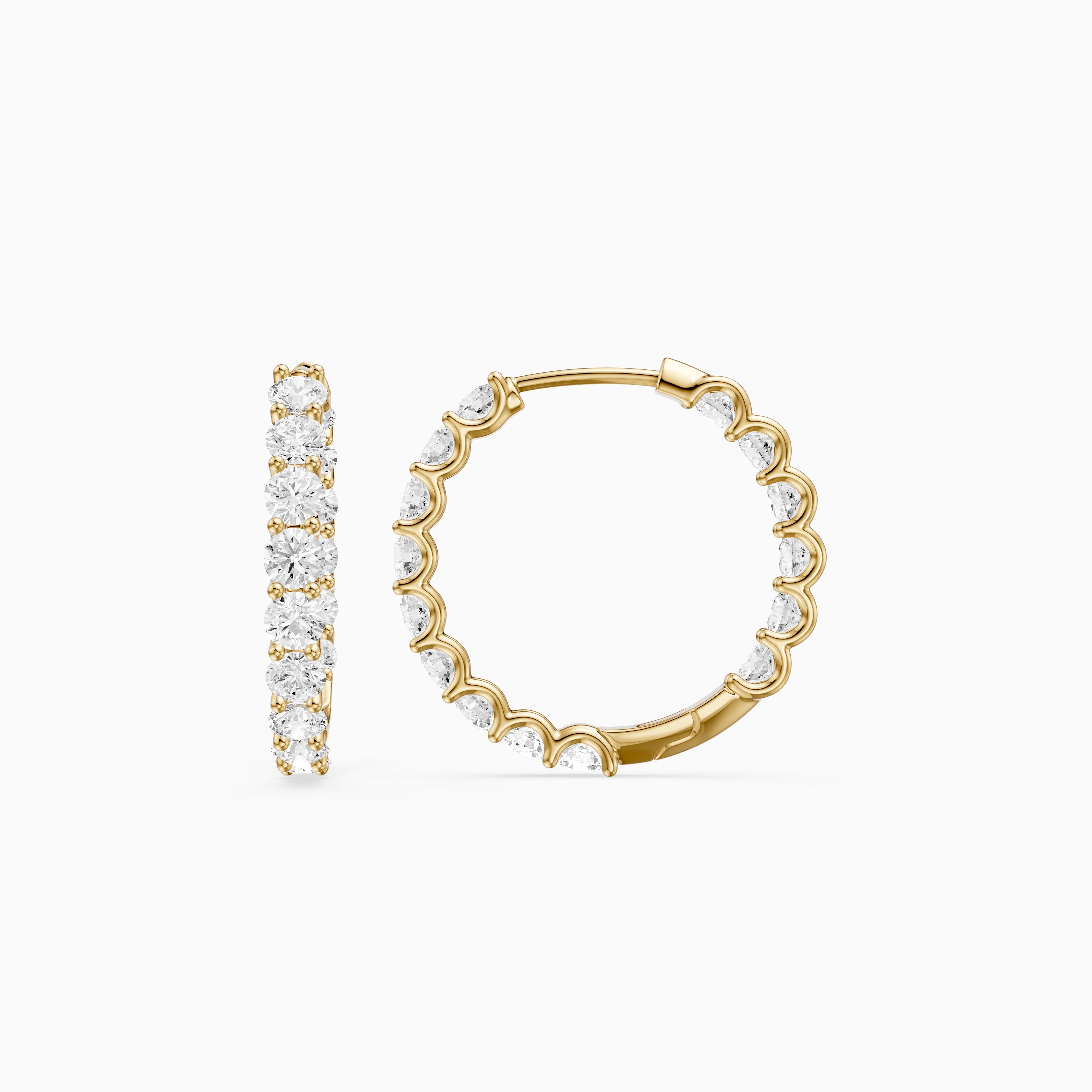 Teresa Round Lab Grown Diamond Inside Out Hoop Earrings