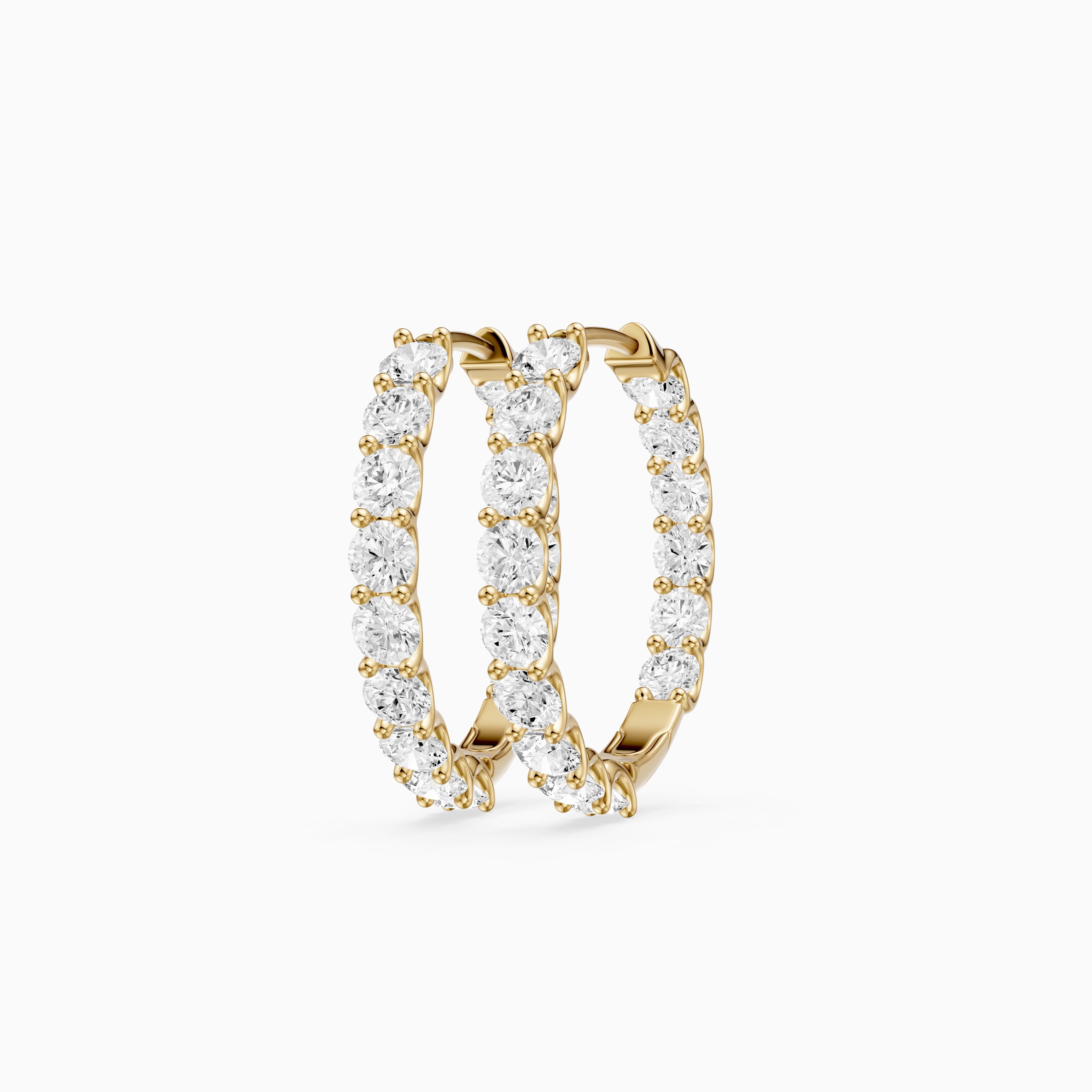 Teresa Round Lab Grown Diamond Inside Out Hoop Earrings