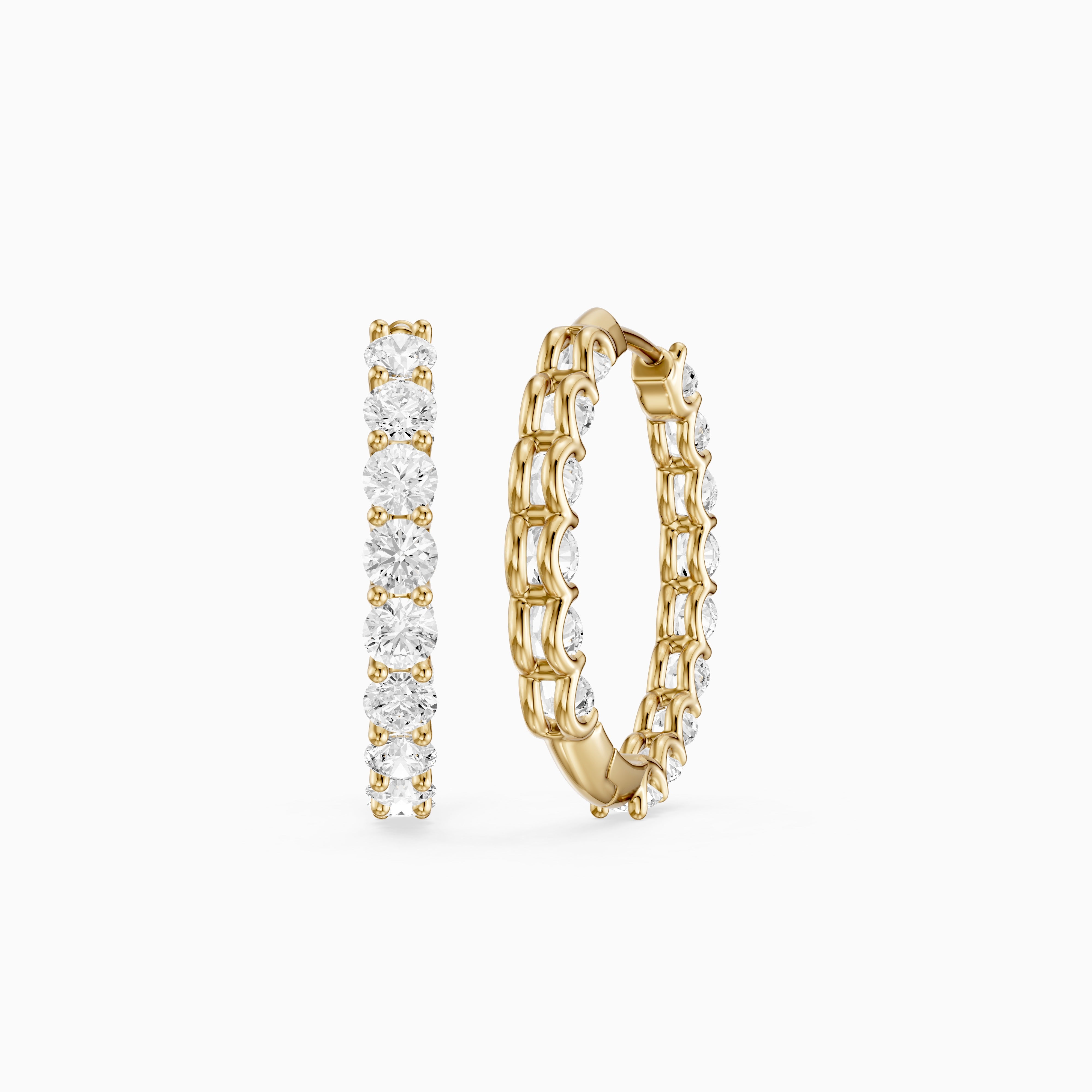 Teresa Round Lab Grown Diamond Inside Out Hoop Earrings