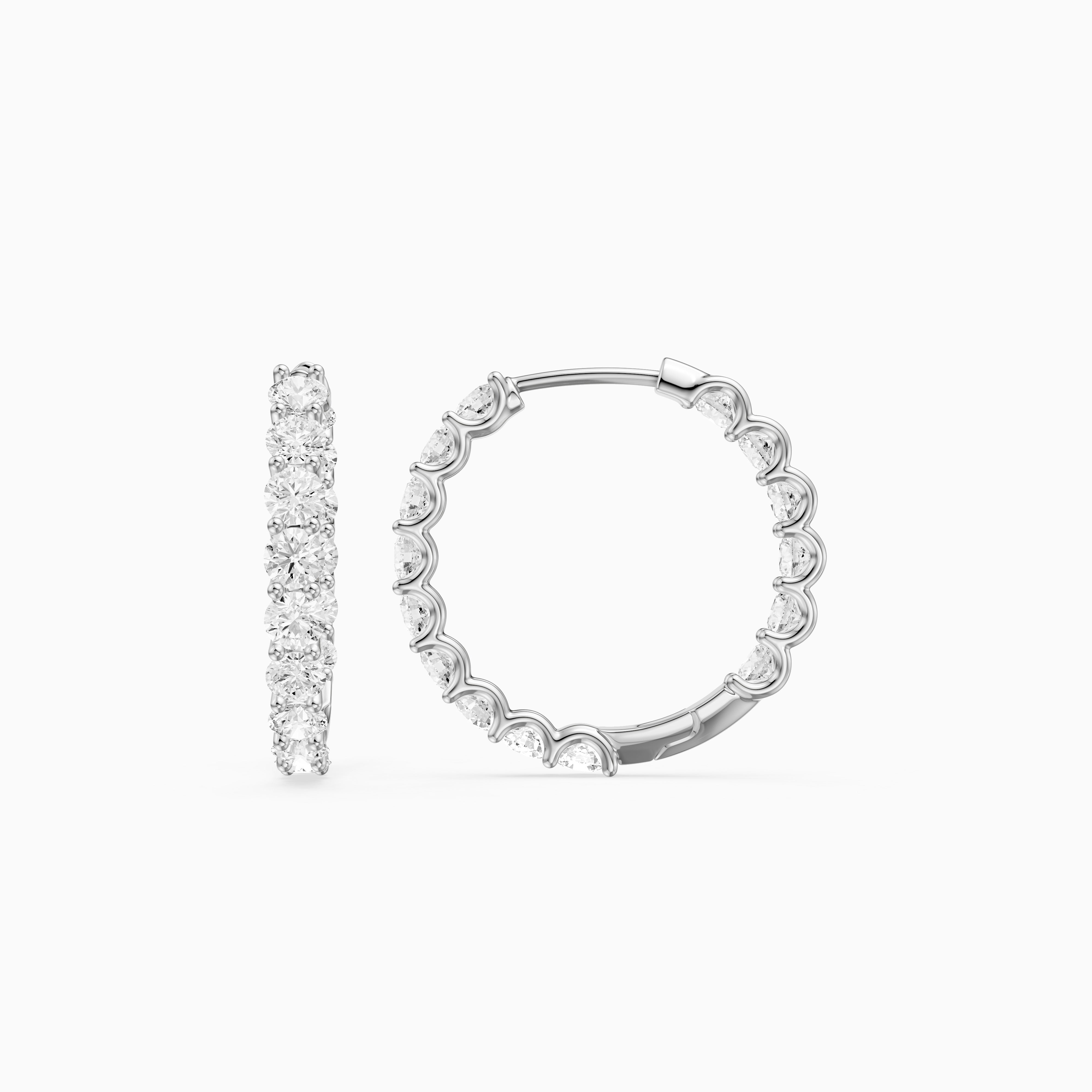 Teresa Round Lab Grown Diamond Inside Out Hoop Earrings