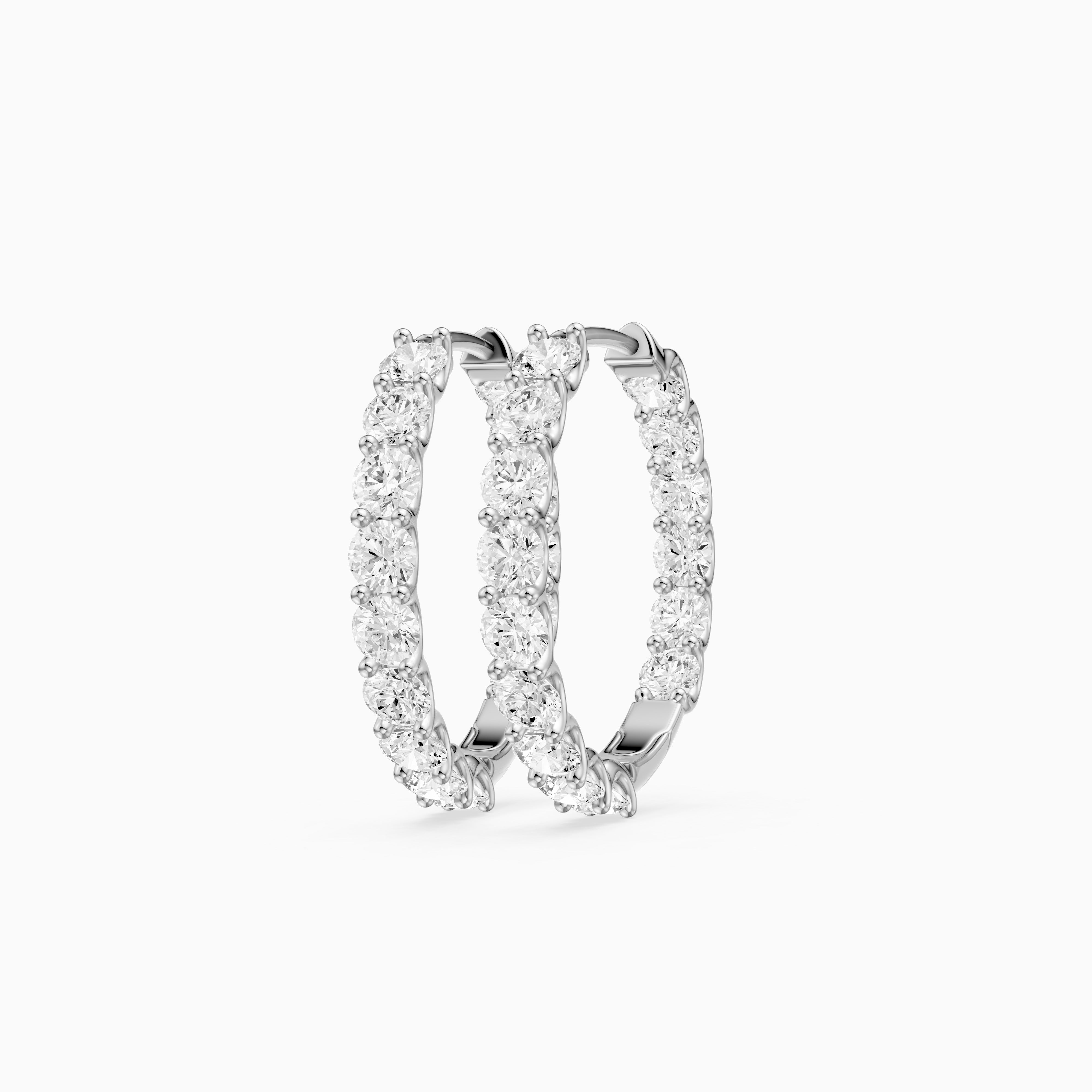 Teresa Round Lab Grown Diamond Inside Out Hoop Earrings