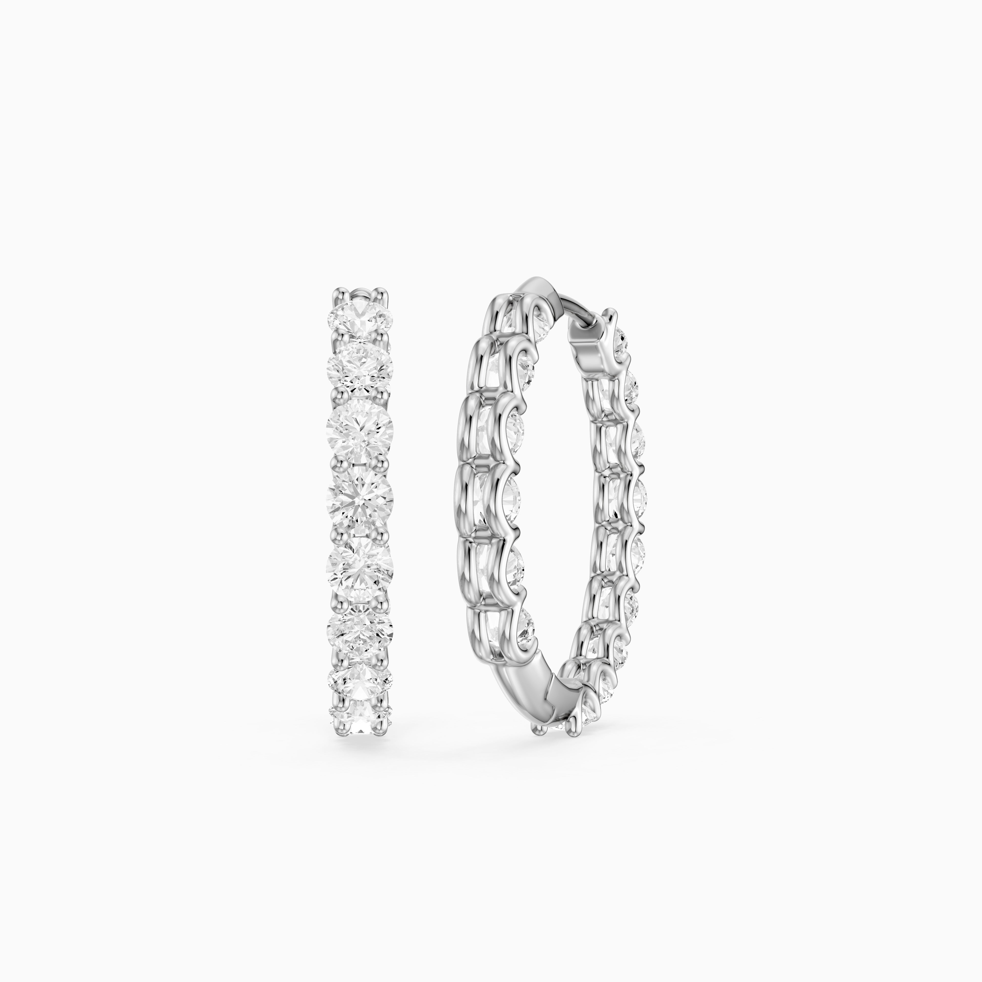 Teresa Round Lab Grown Diamond Inside Out Hoop Earrings