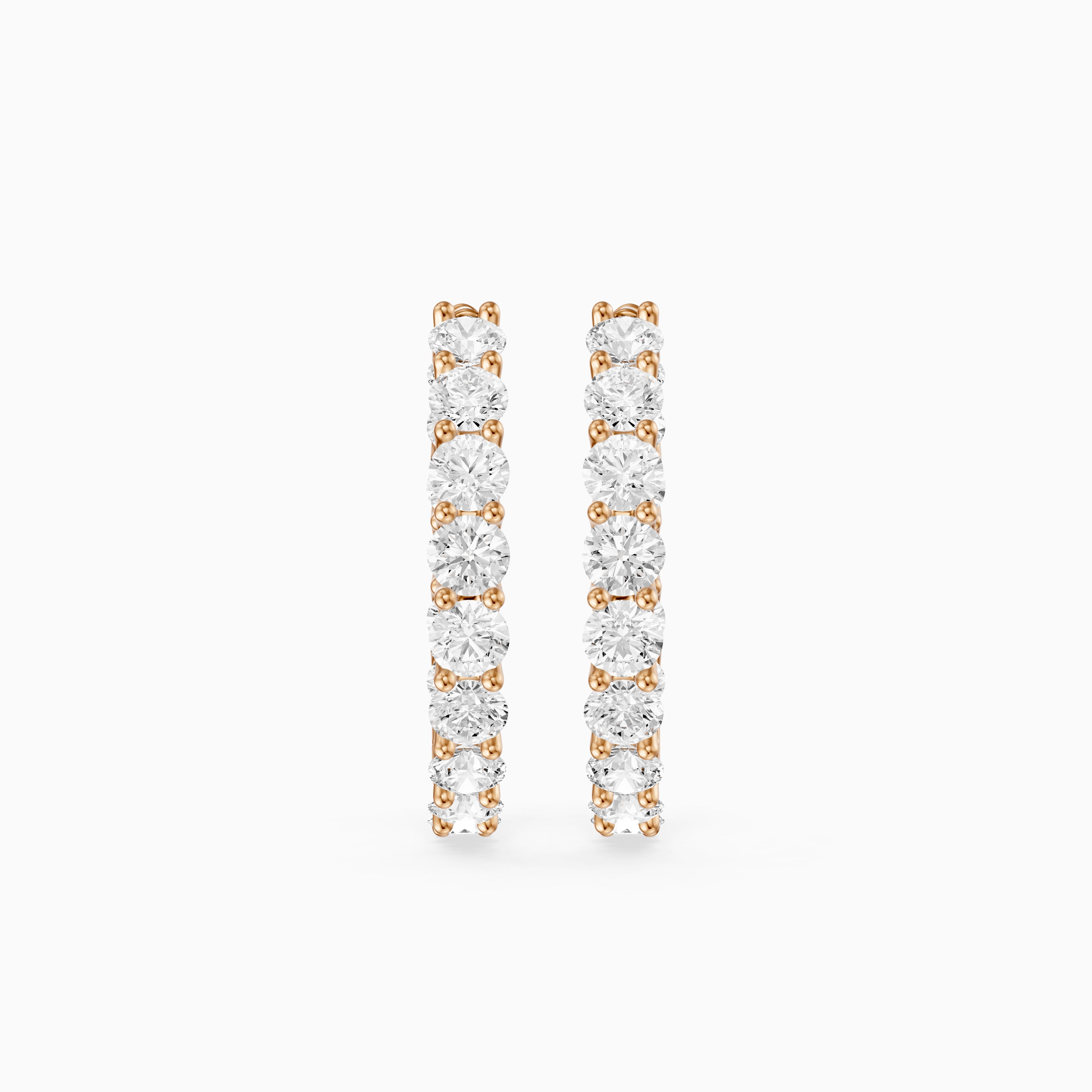 Teresa Round Lab Grown Diamond Inside Out Hoop Earrings