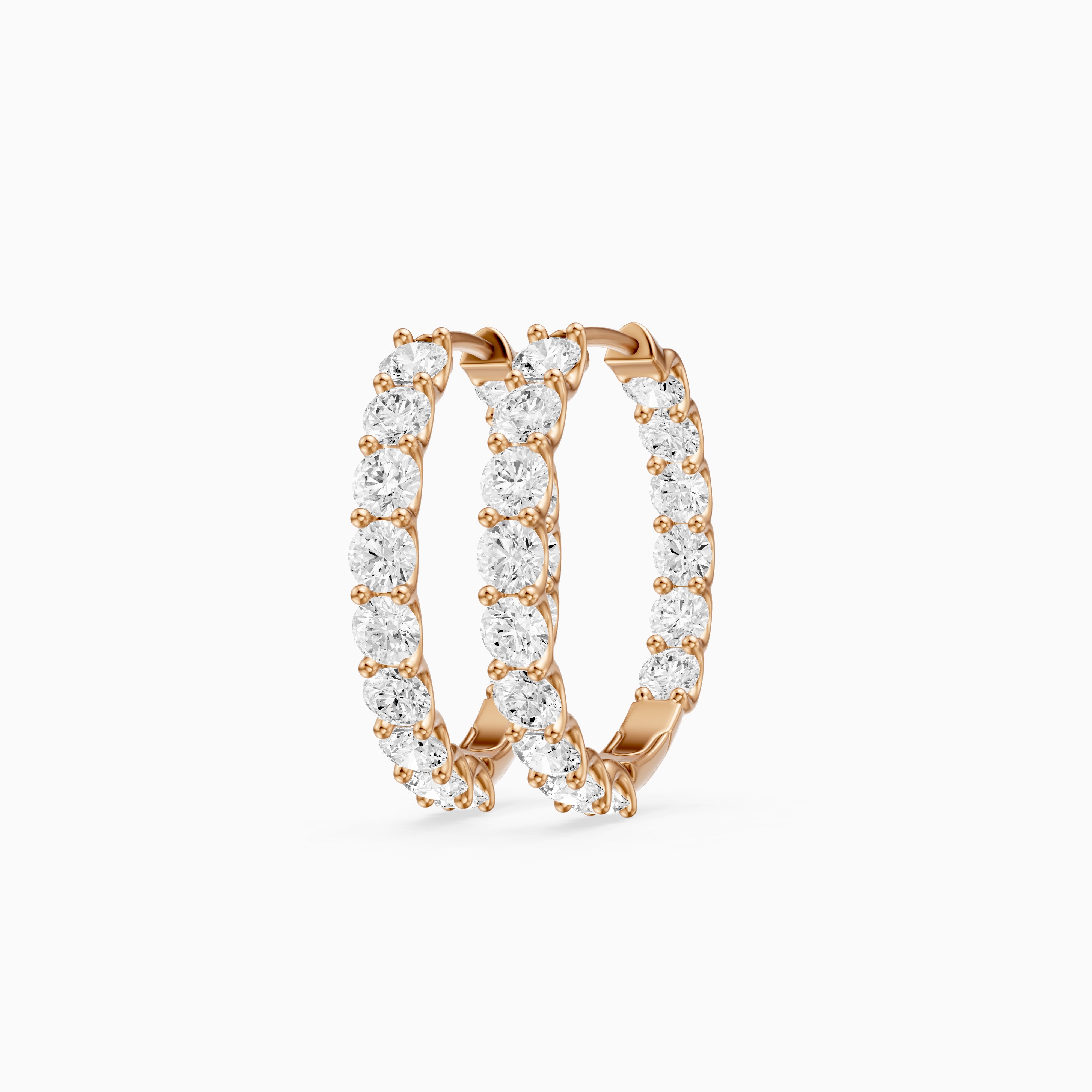 Teresa Round Lab Grown Diamond Inside Out Hoop Earrings