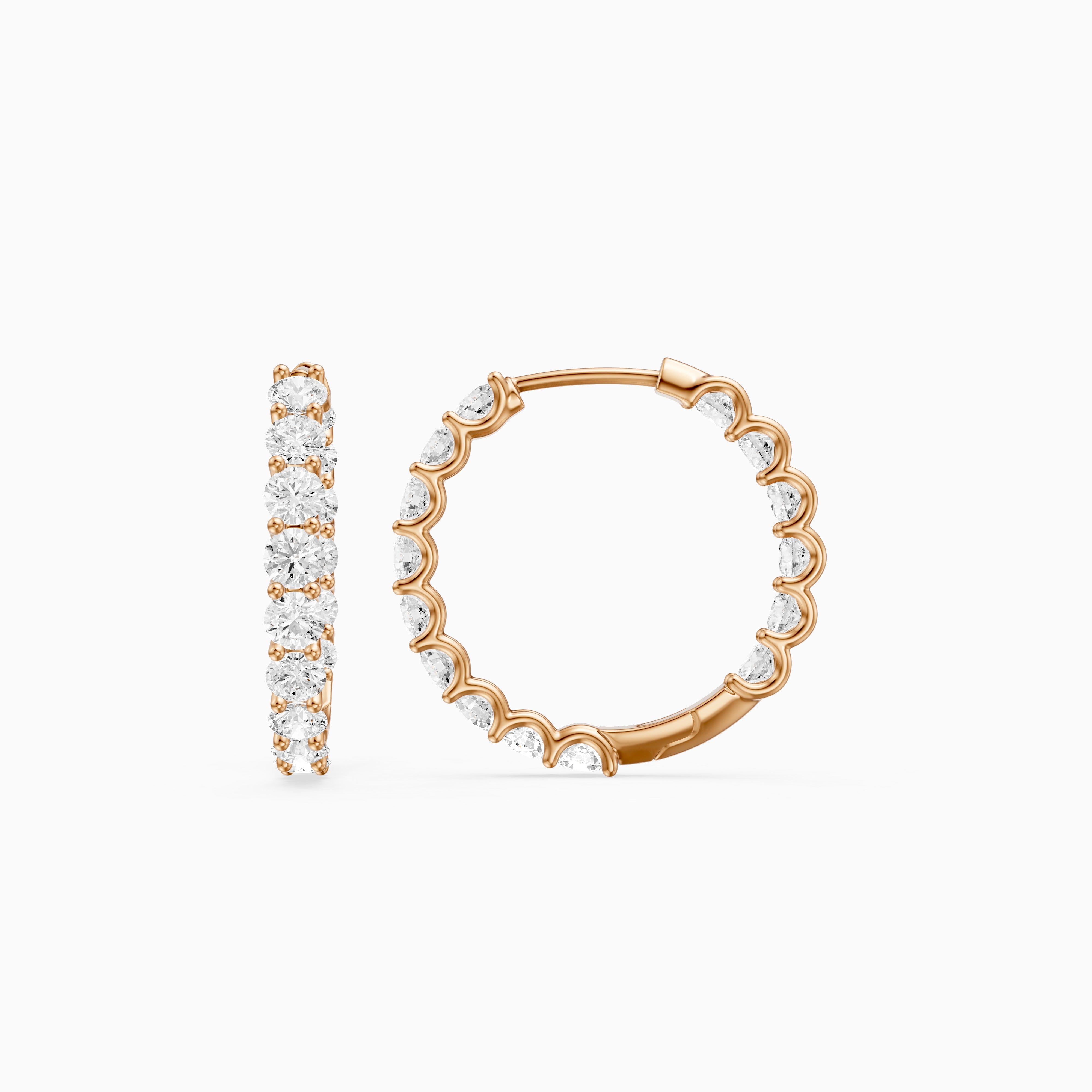 Teresa Round Lab Grown Diamond Inside Out Hoop Earrings