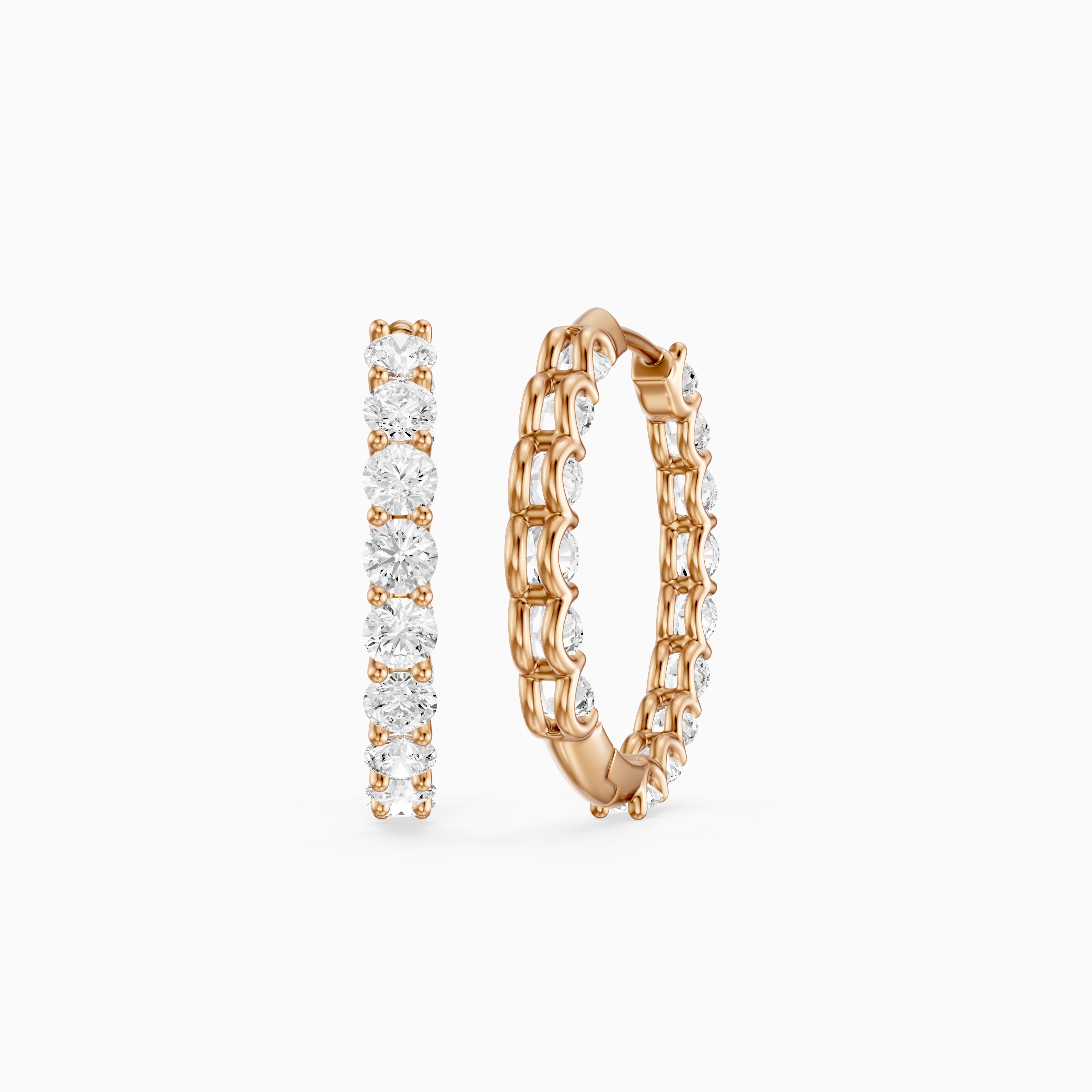 Teresa Round Lab Grown Diamond Inside Out Hoop Earrings