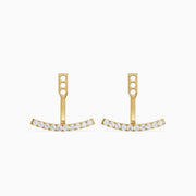 Karsyn Round Lab Grown Diamond Curved Pave Ear Jacket Earrings