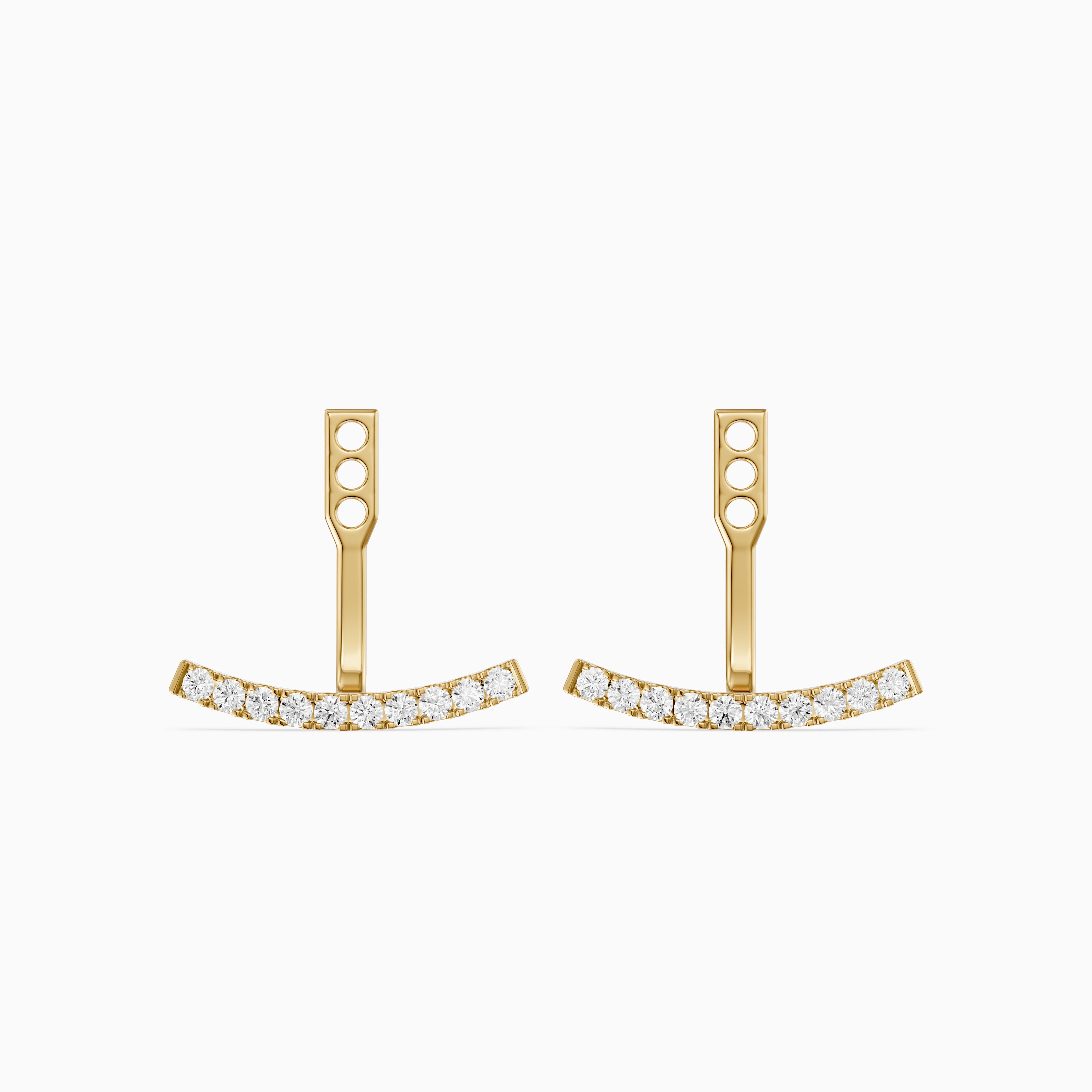 Karsyn Round Lab Grown Diamond Curved Pave Ear Jacket Earrings
