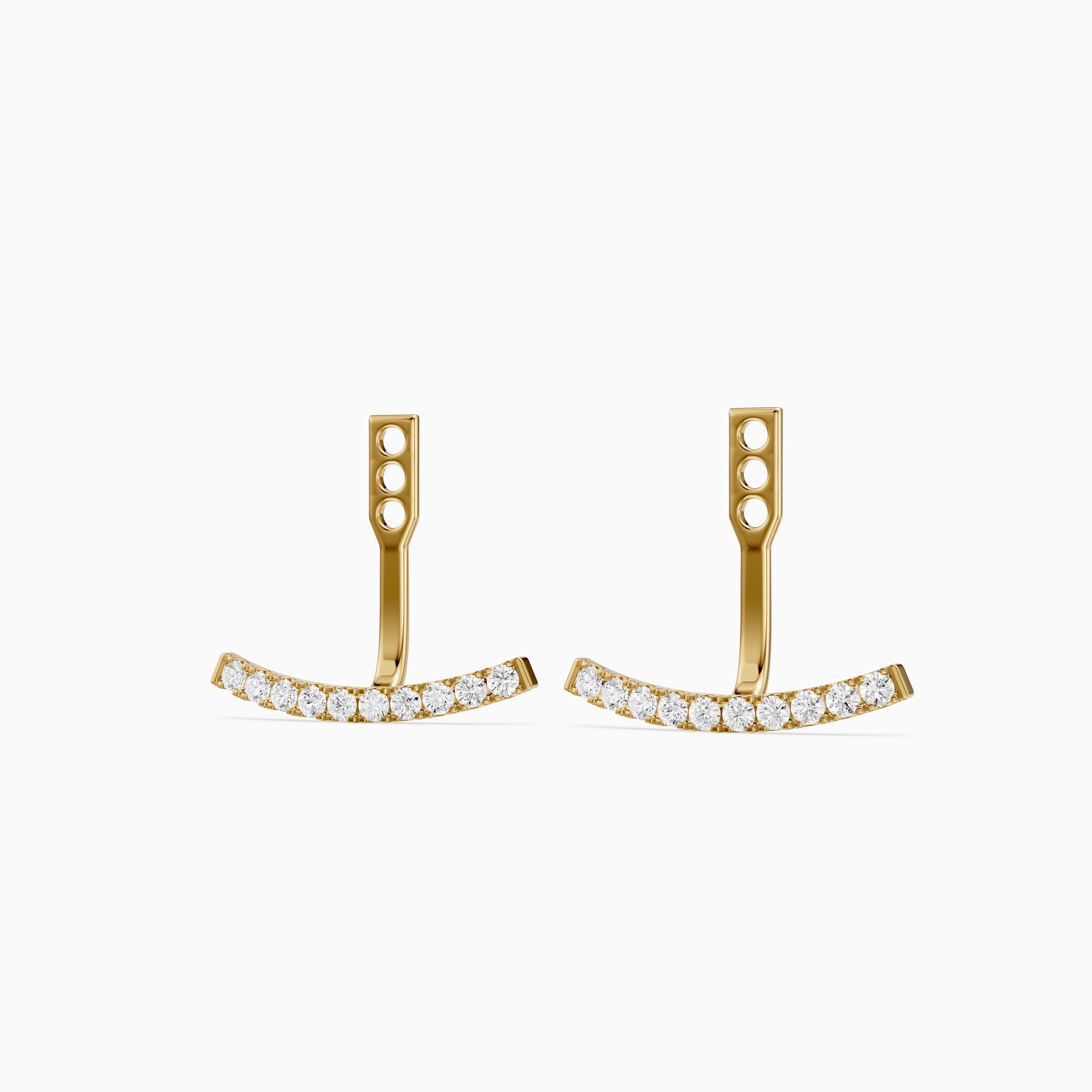 Karsyn Round Lab Grown Diamond Curved Pave Ear Jacket Earrings