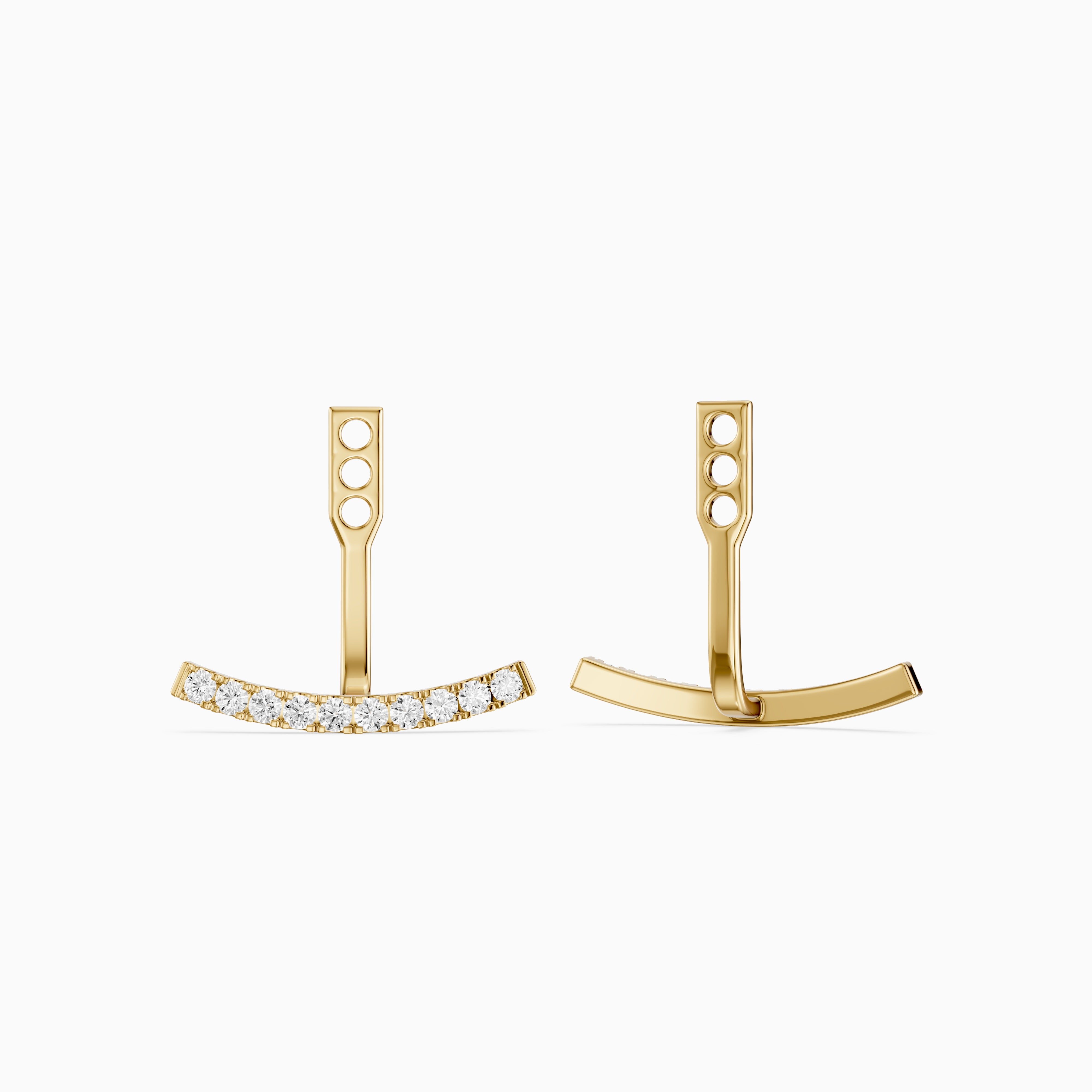 Karsyn Round Lab Grown Diamond Curved Pave Ear Jacket Earrings