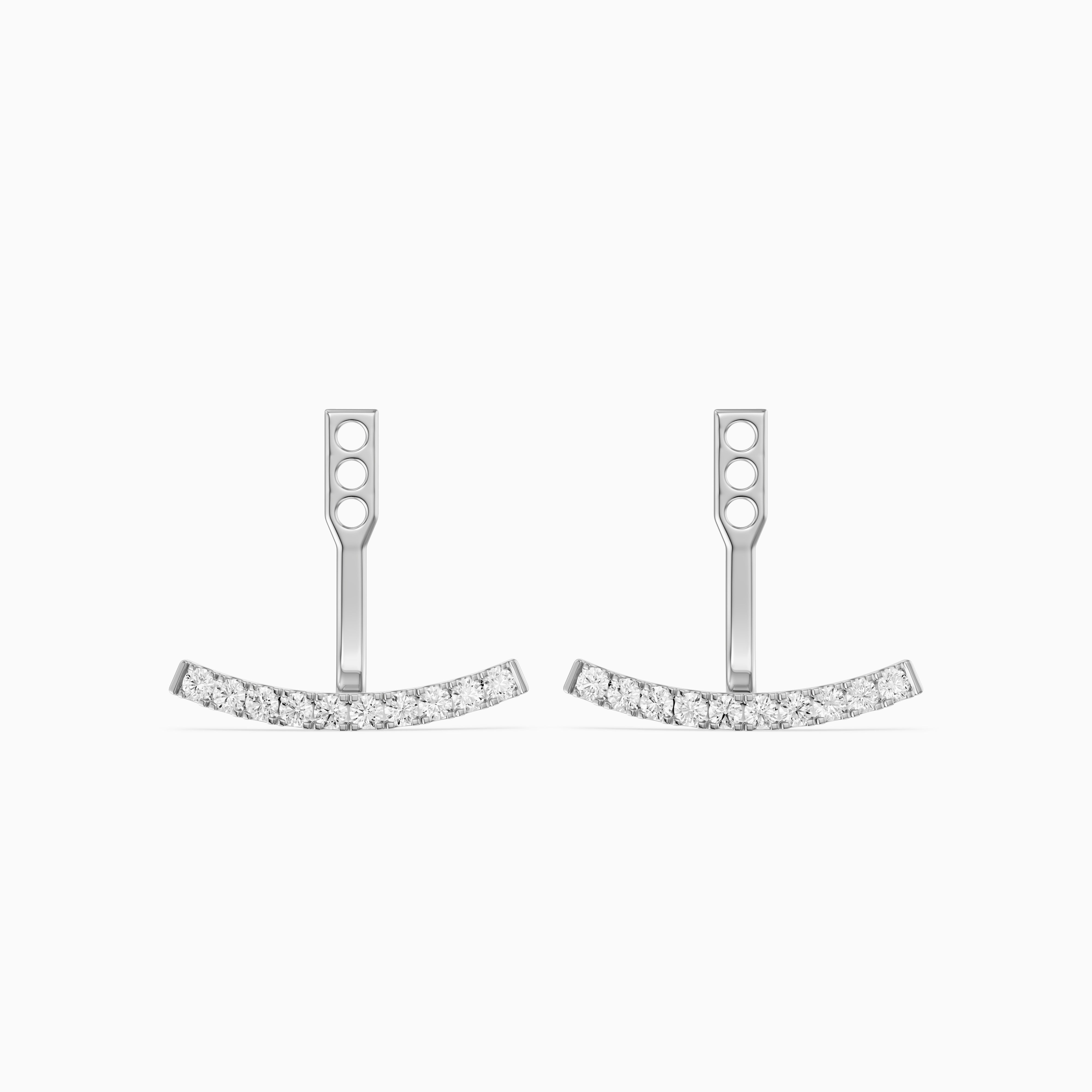 Karsyn Round Lab Grown Diamond Curved Pave Ear Jacket Earrings