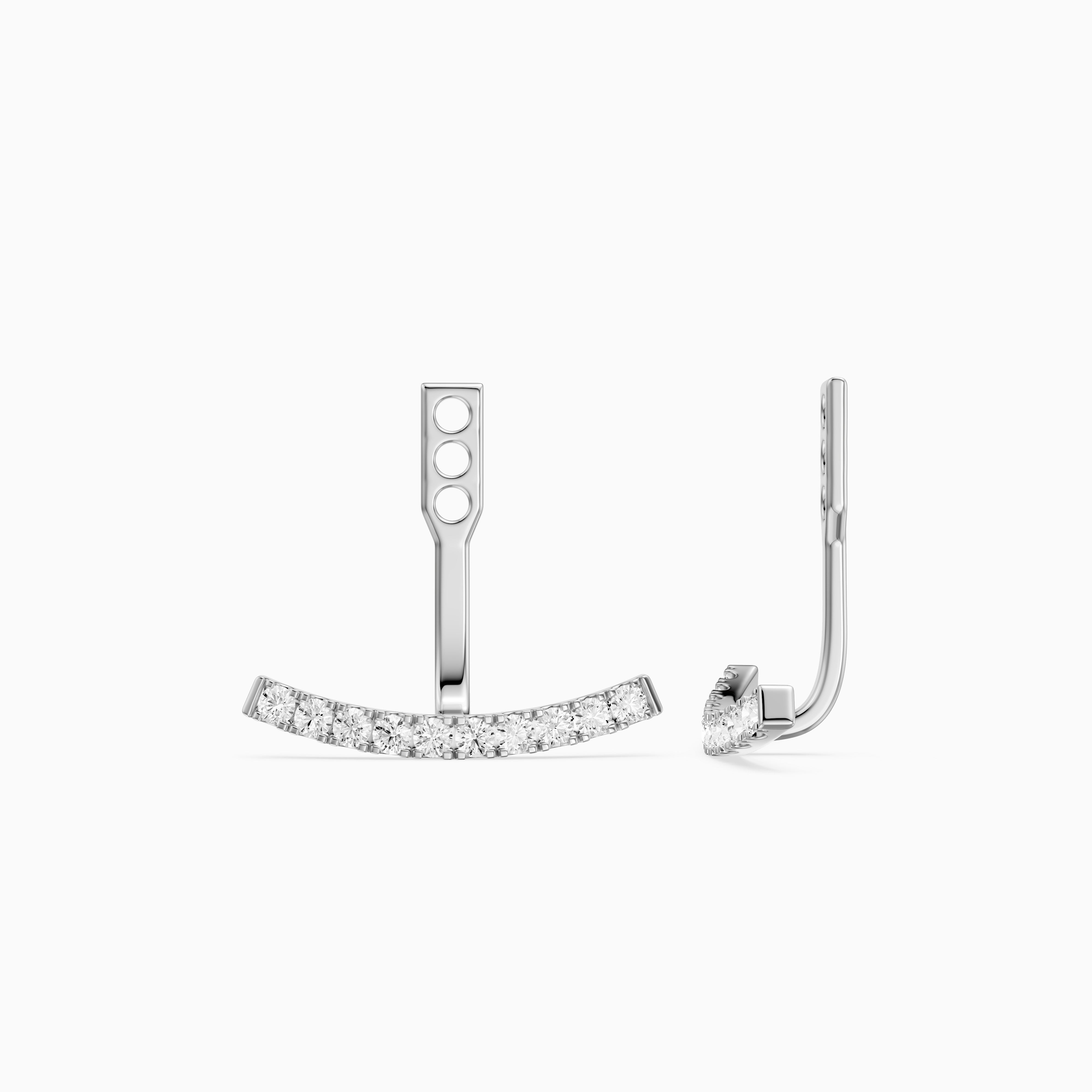 Karsyn Round Lab Grown Diamond Curved Pave Ear Jacket Earrings