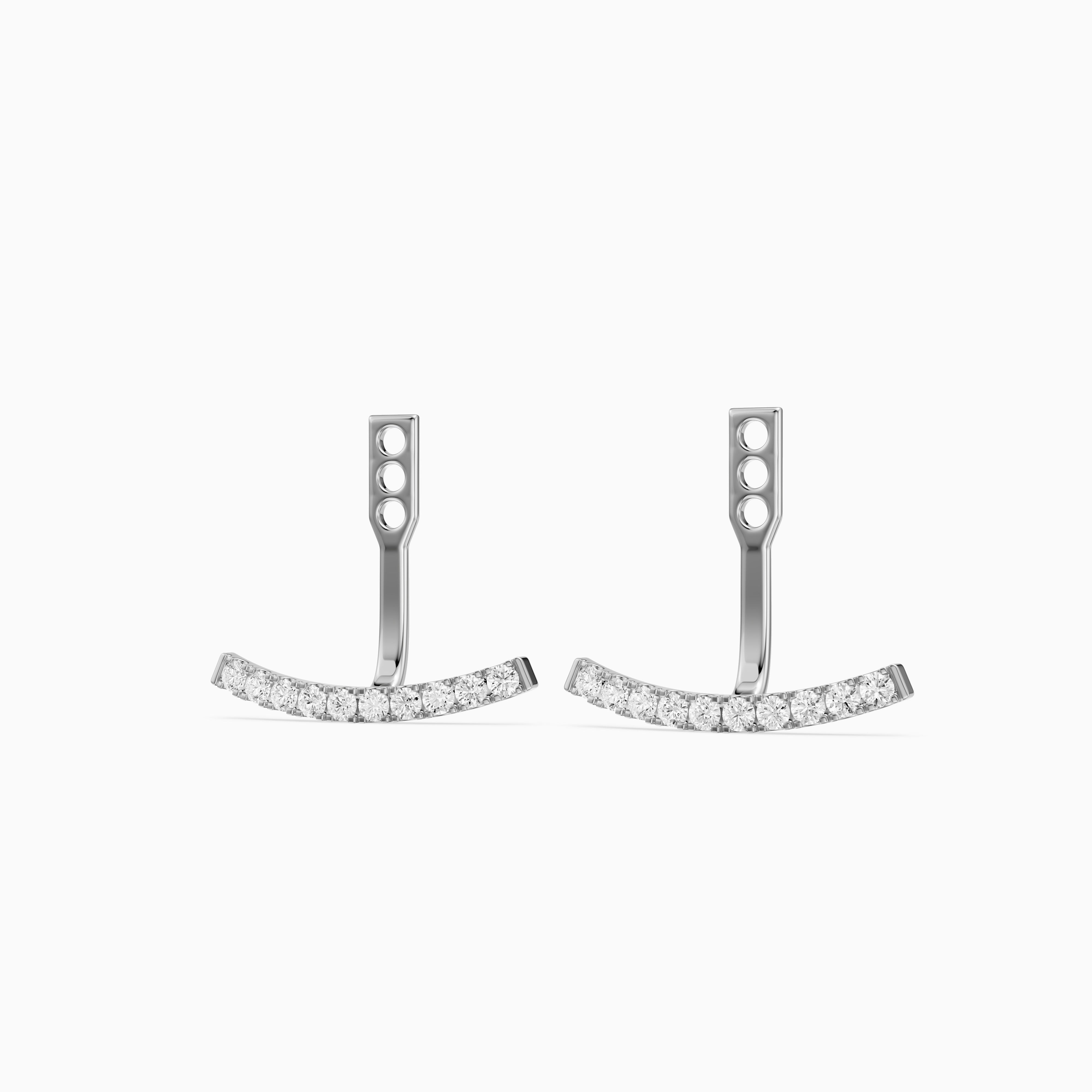 Karsyn Round Lab Grown Diamond Curved Pave Ear Jacket Earrings