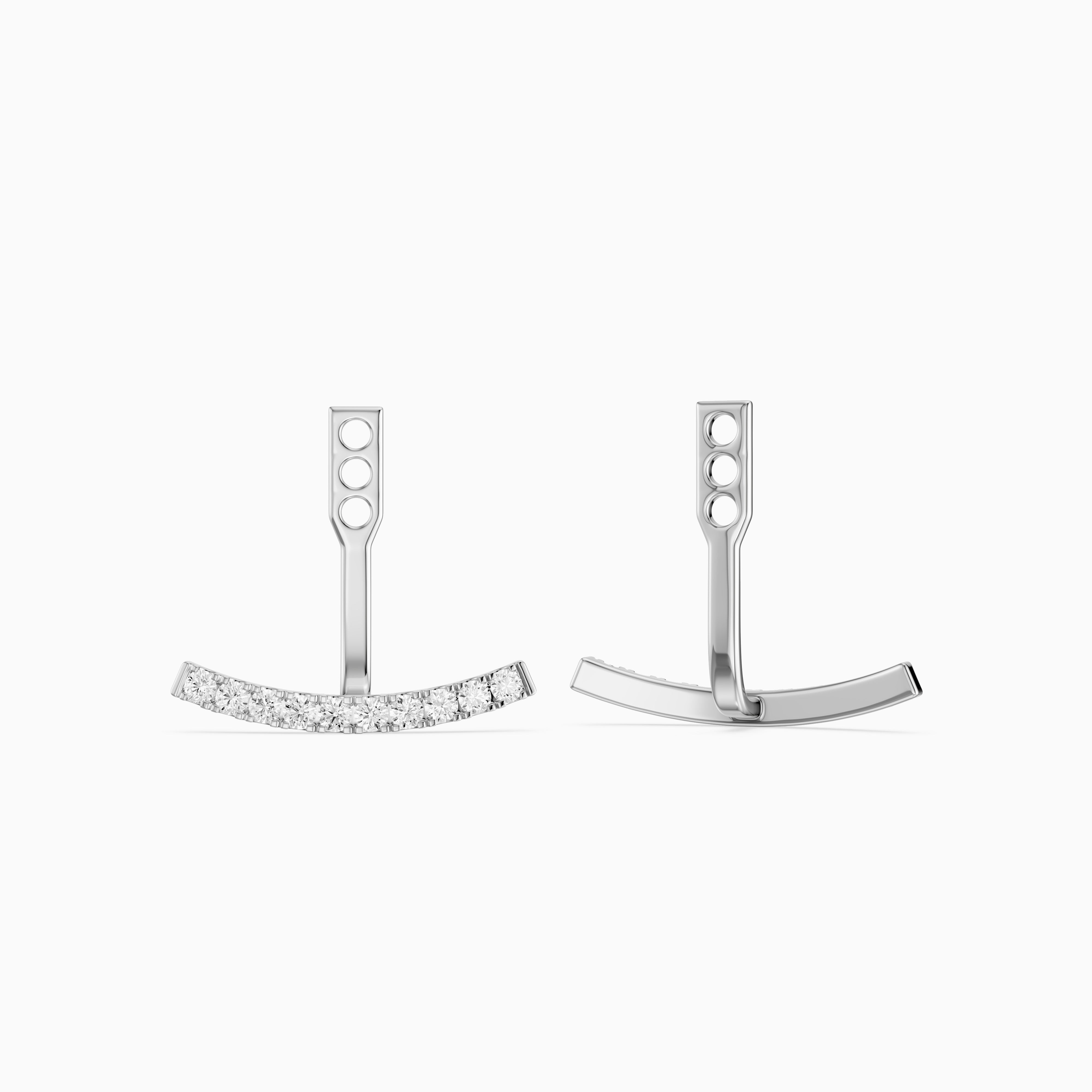 Karsyn Round Lab Grown Diamond Curved Pave Ear Jacket Earrings