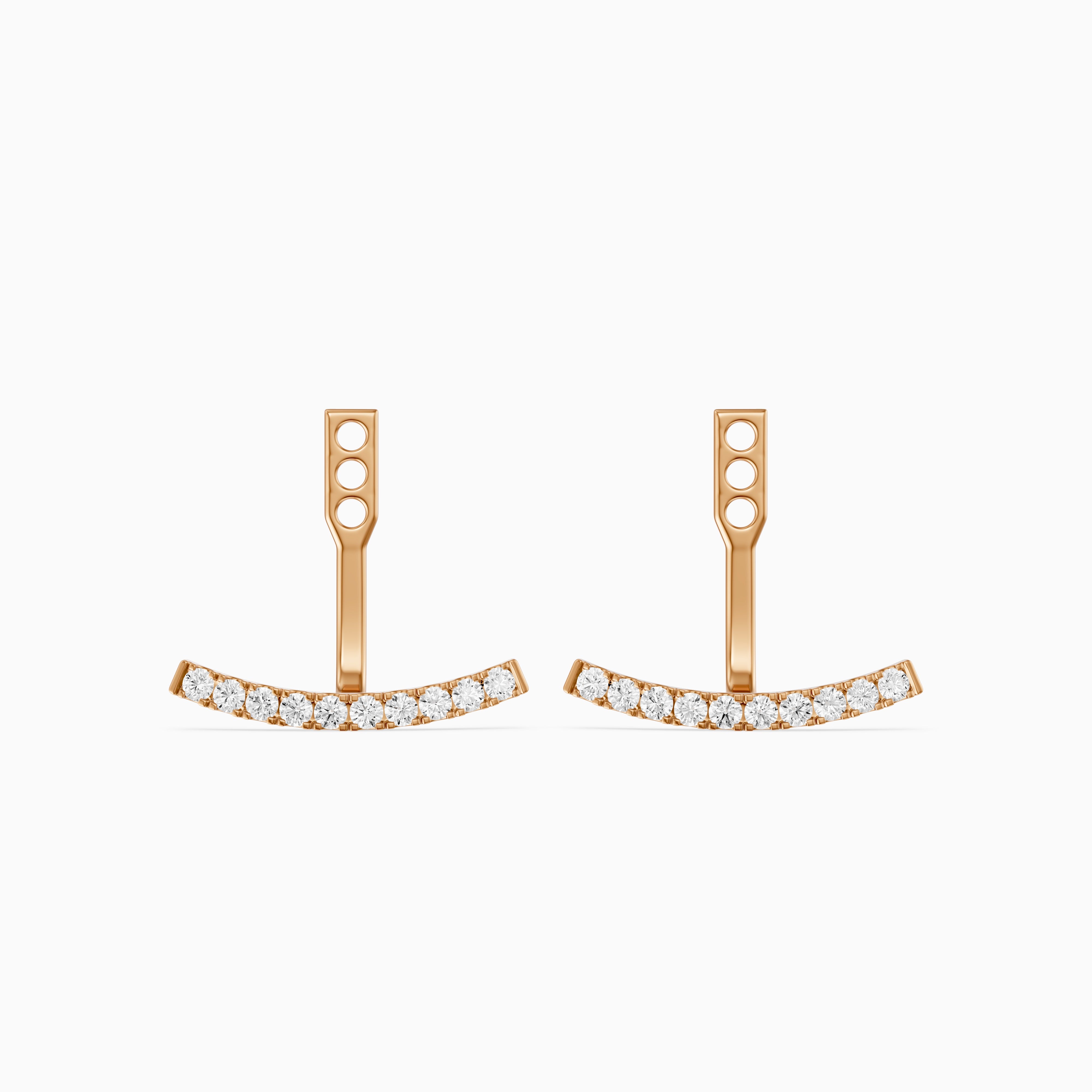 Karsyn Round Lab Grown Diamond Curved Pave Ear Jacket Earrings