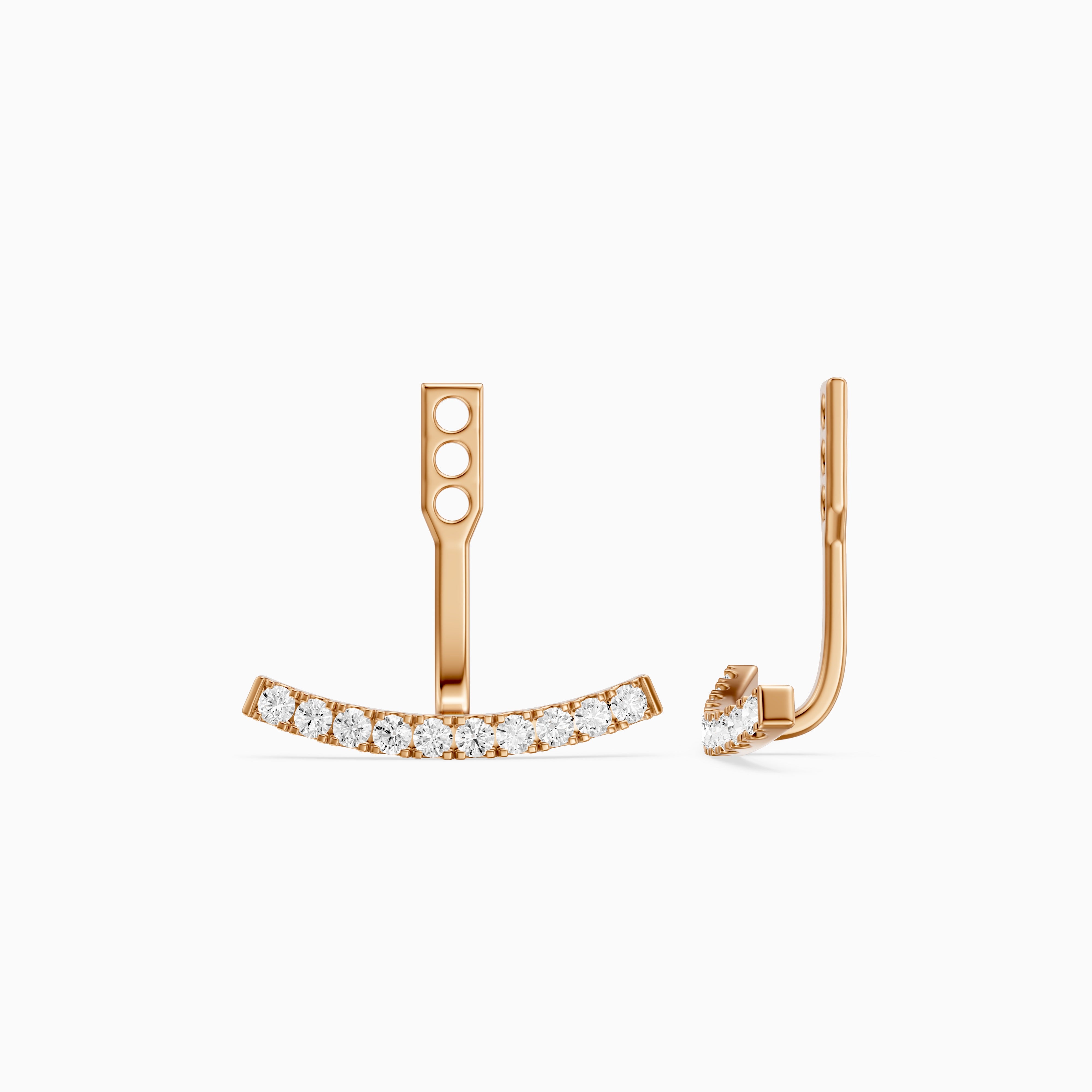 Karsyn Round Lab Grown Diamond Curved Pave Ear Jacket Earrings