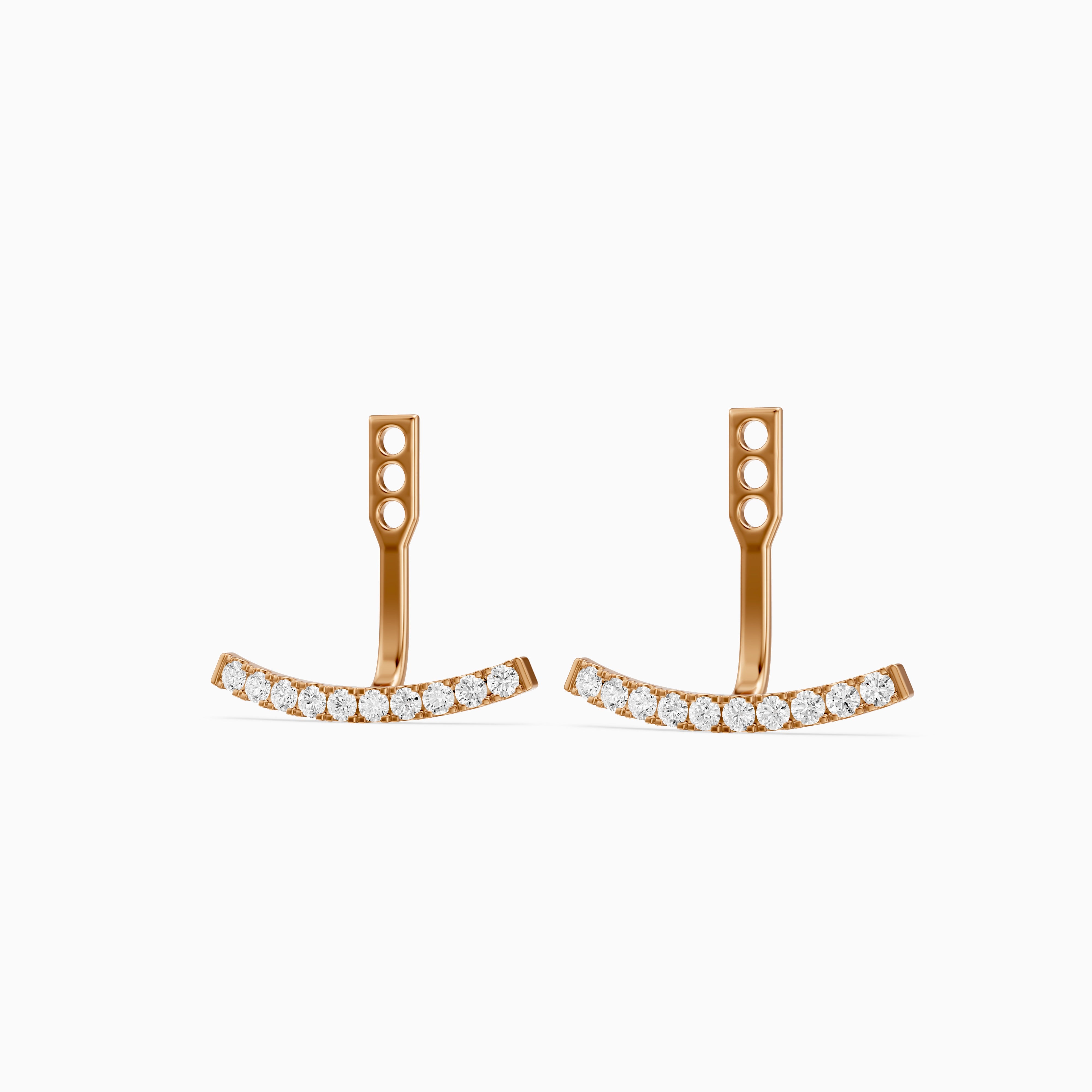 Karsyn Round Lab Grown Diamond Curved Pave Ear Jacket Earrings