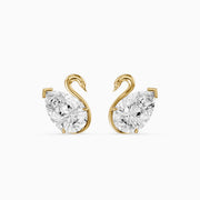 Solene Pear Cut Lab Grown Diamond Swan Stud Earrings