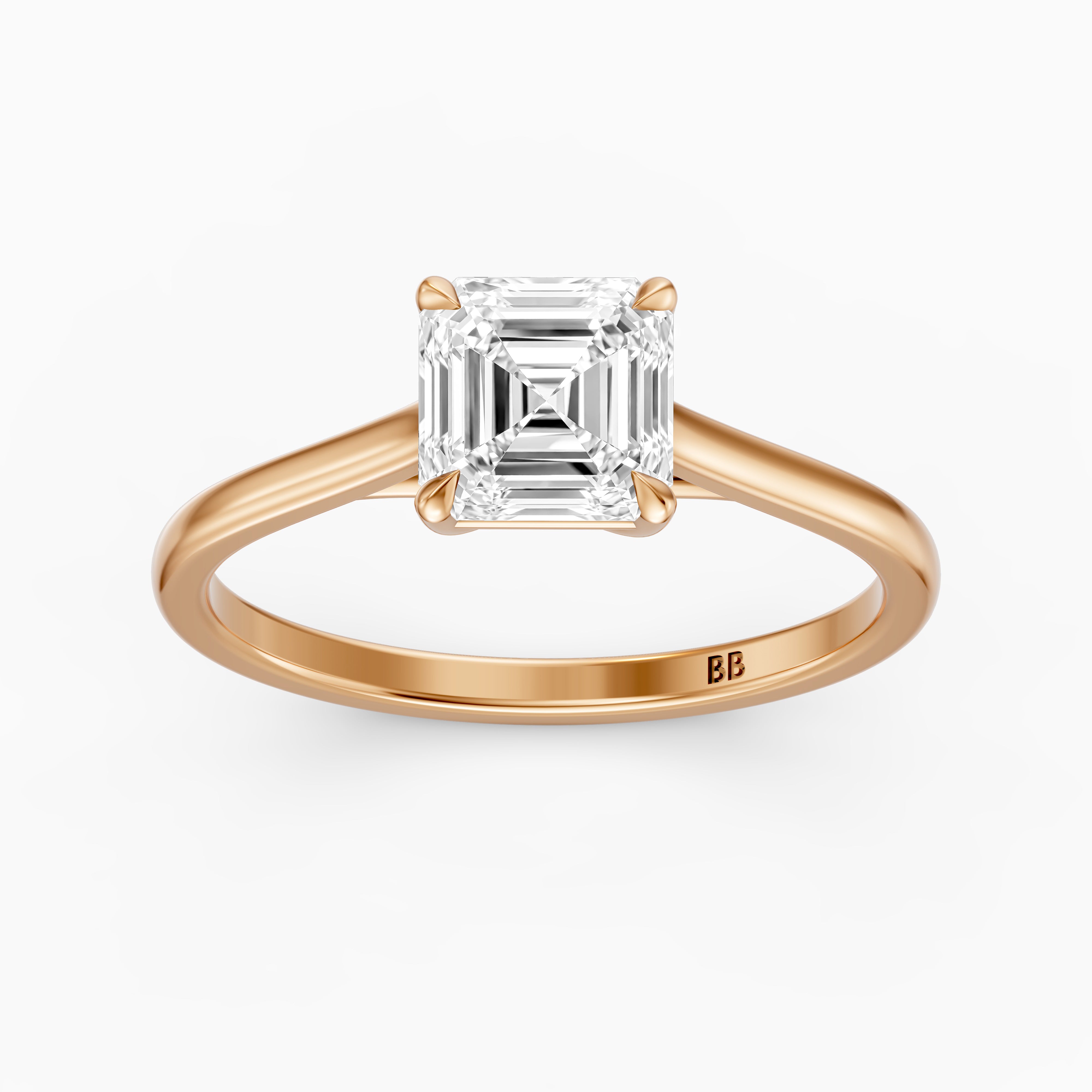 Olivia Asscher Cut Solitaire Lab Grown Diamond Engagement Ring