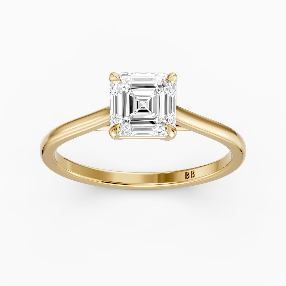 Olivia Asscher Cut Solitaire Lab Grown Diamond Engagement Ring