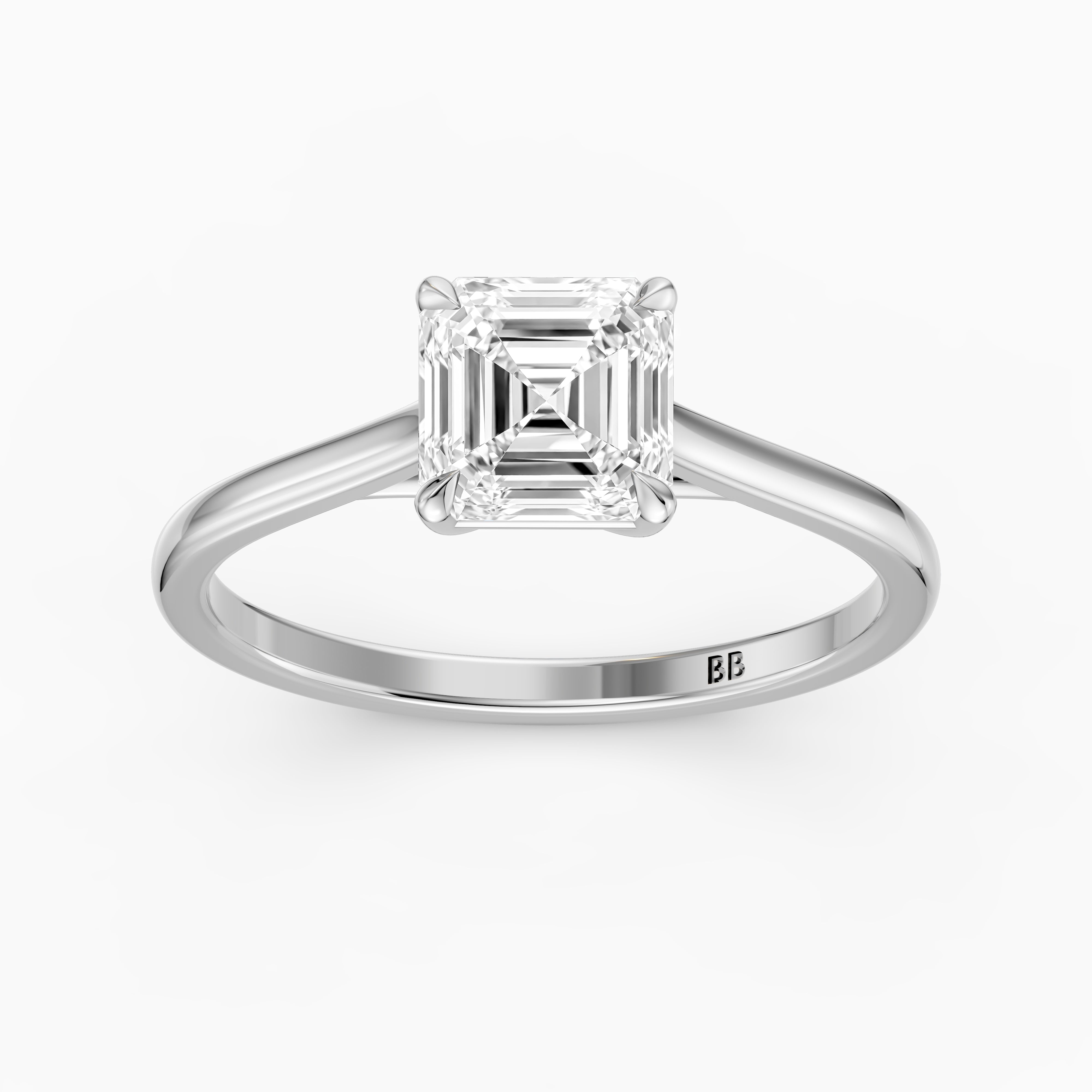 Olivia Asscher Cut Solitaire Lab Grown Diamond Engagement Ring