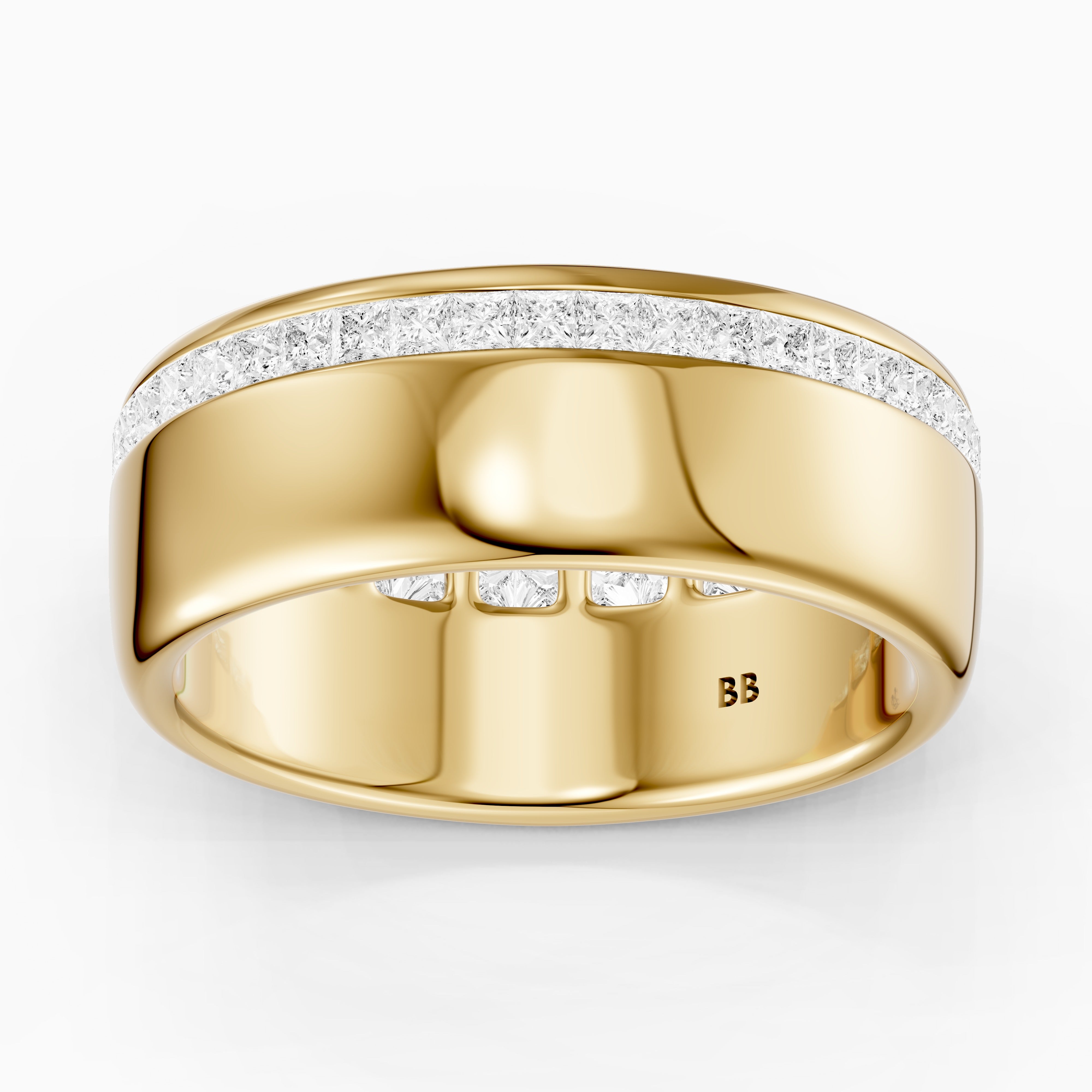 Bellamy Princess Cut Lab Grown Diamond Channel Set Cigar Band