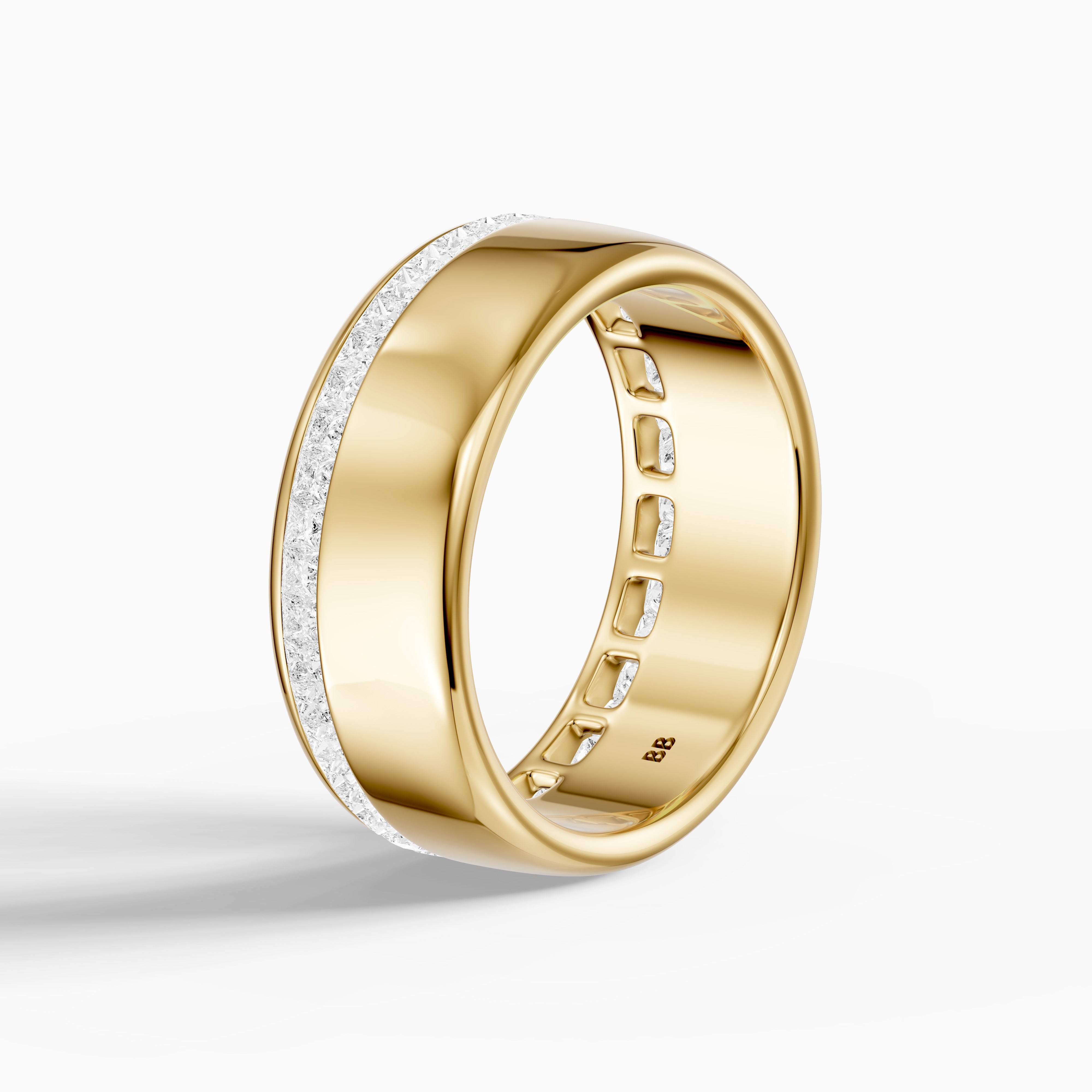 Bellamy Princess Cut Lab Grown Diamond Channel Set Cigar Band