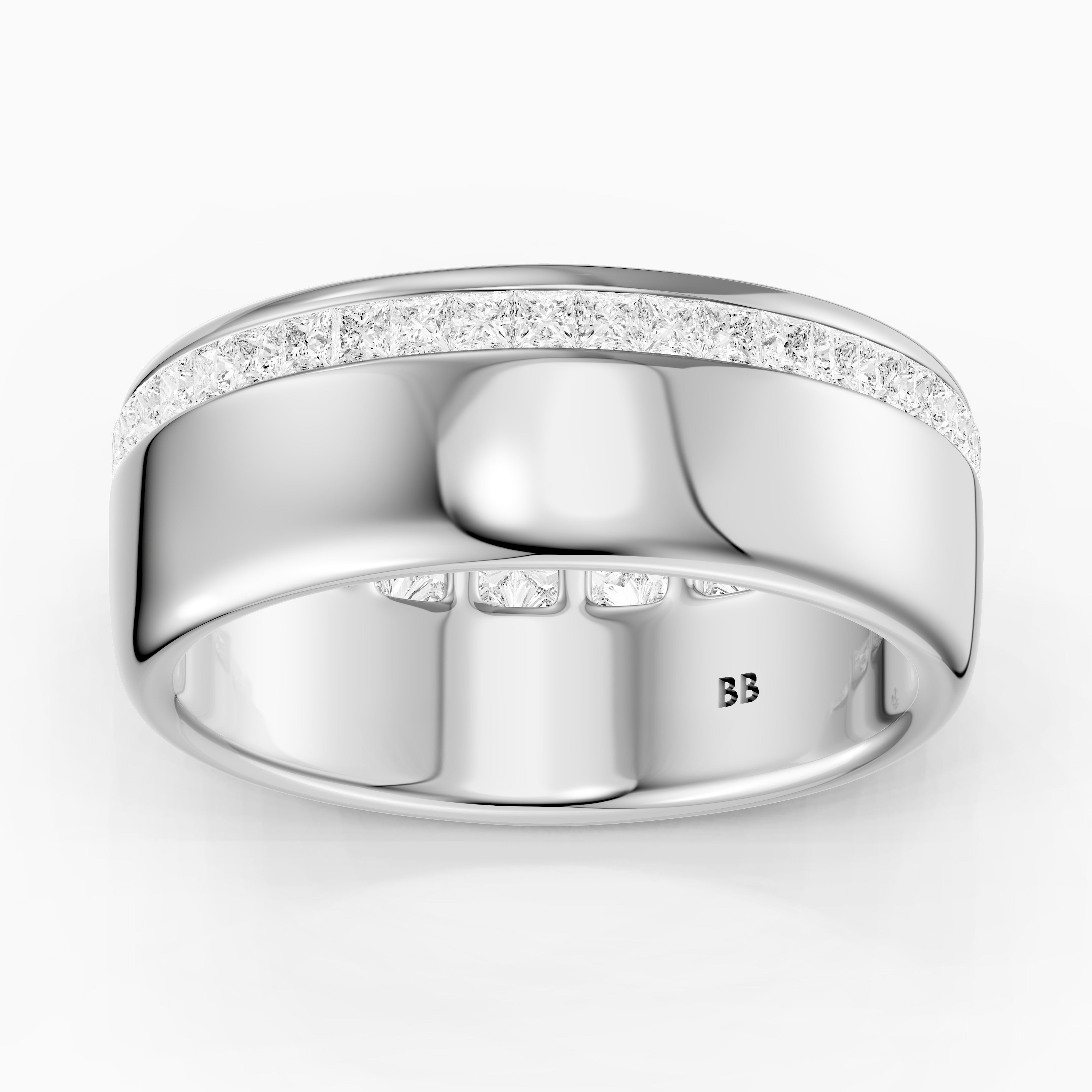 Bellamy Princess Cut Lab Grown Diamond Channel Set Cigar Band