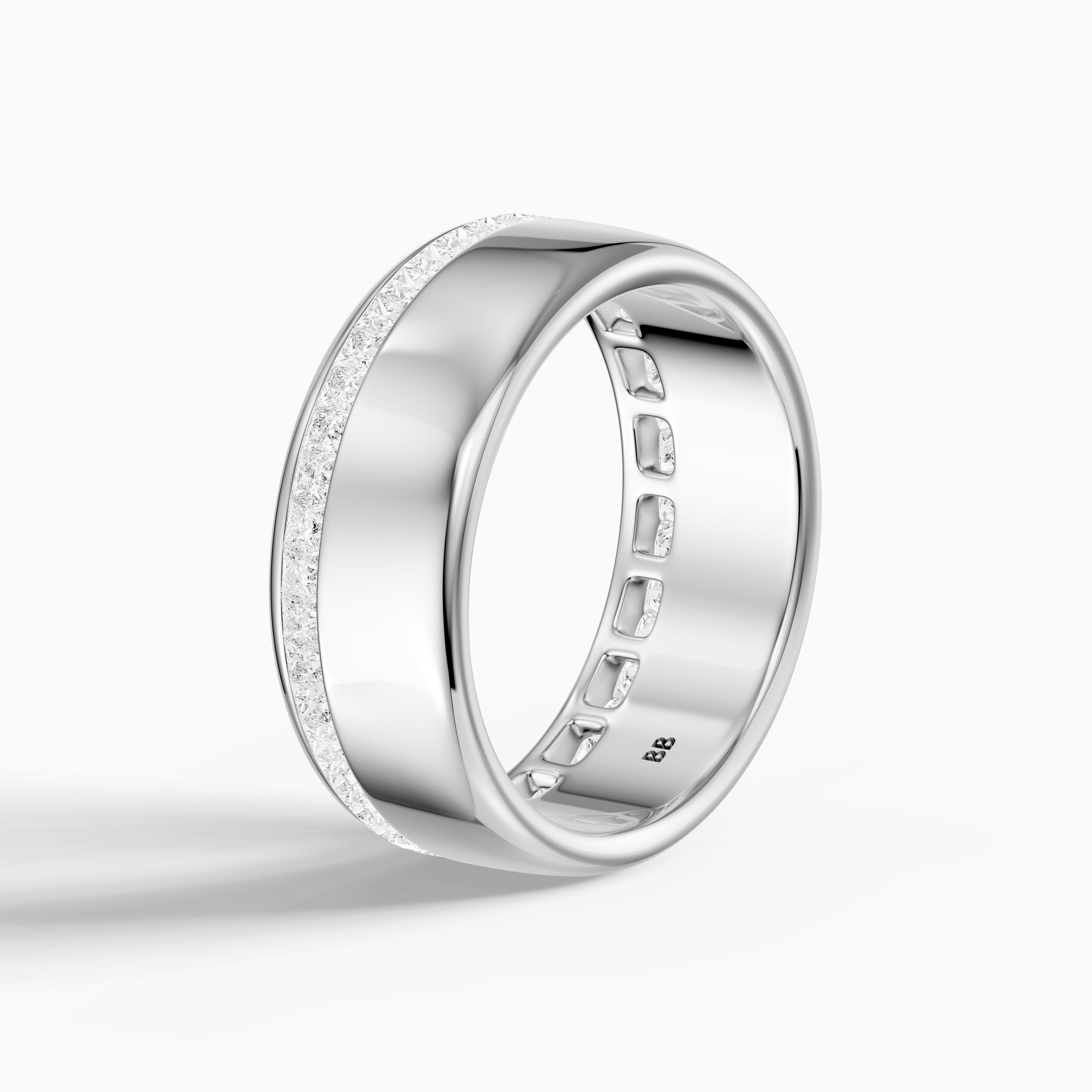 Bellamy Princess Cut Lab Grown Diamond Channel Set Cigar Band
