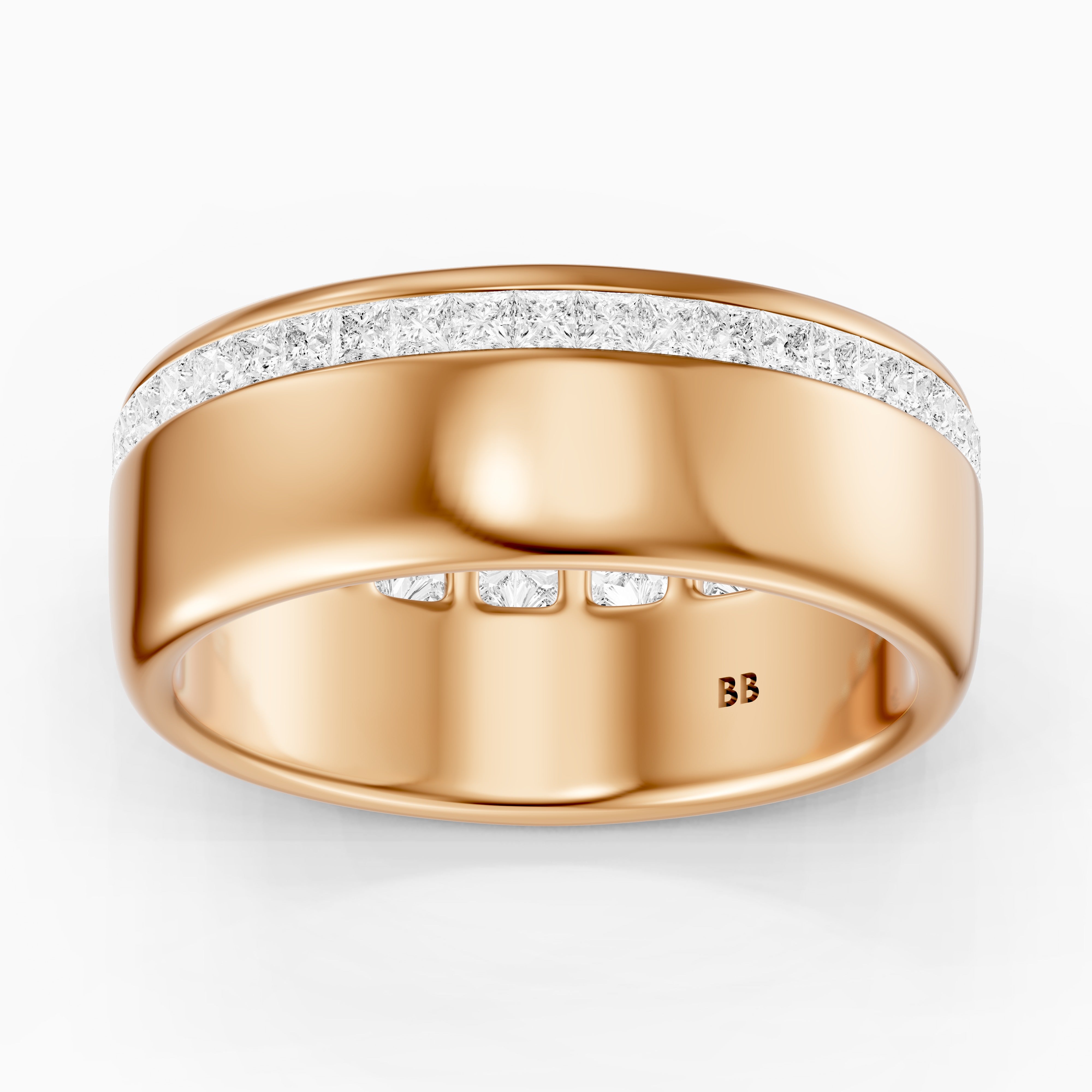 Bellamy Princess Cut Lab Grown Diamond Channel Set Cigar Band
