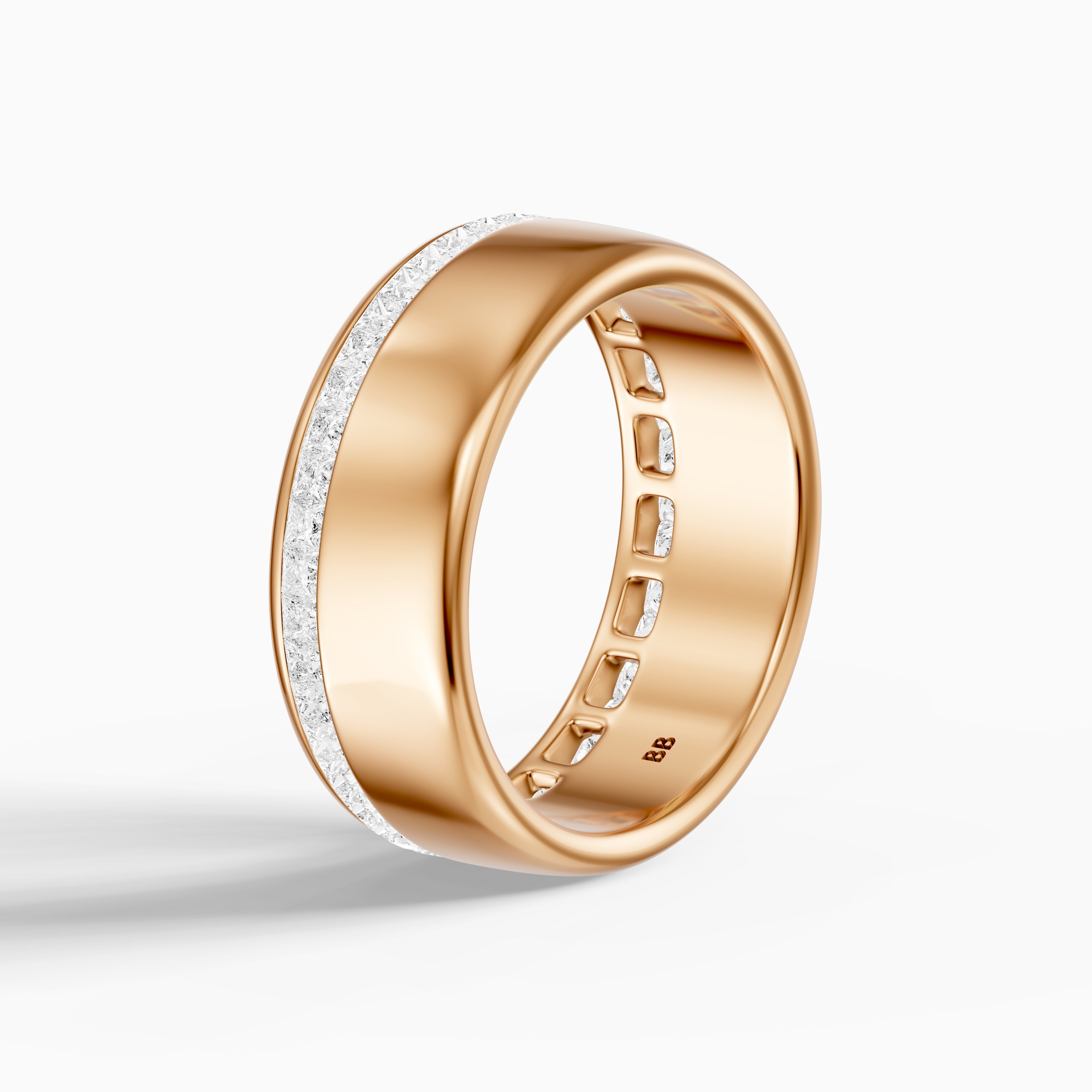 Bellamy Princess Cut Lab Grown Diamond Channel Set Cigar Band