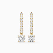 Cassidy Round Lab Grown Diamond Drop Huggie Hoop Earrings