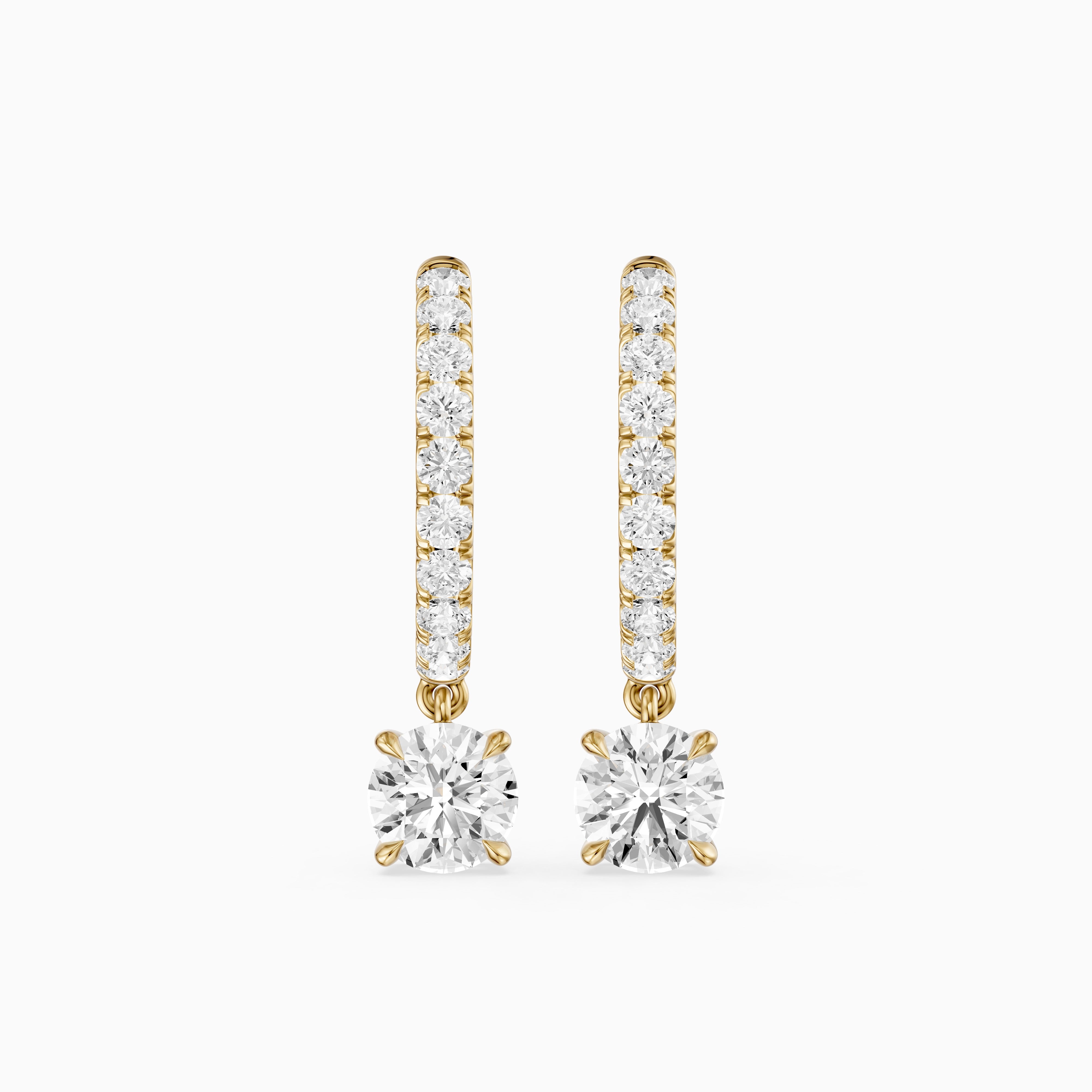 Cassidy Round Lab Grown Diamond Drop Huggie Hoop Earrings