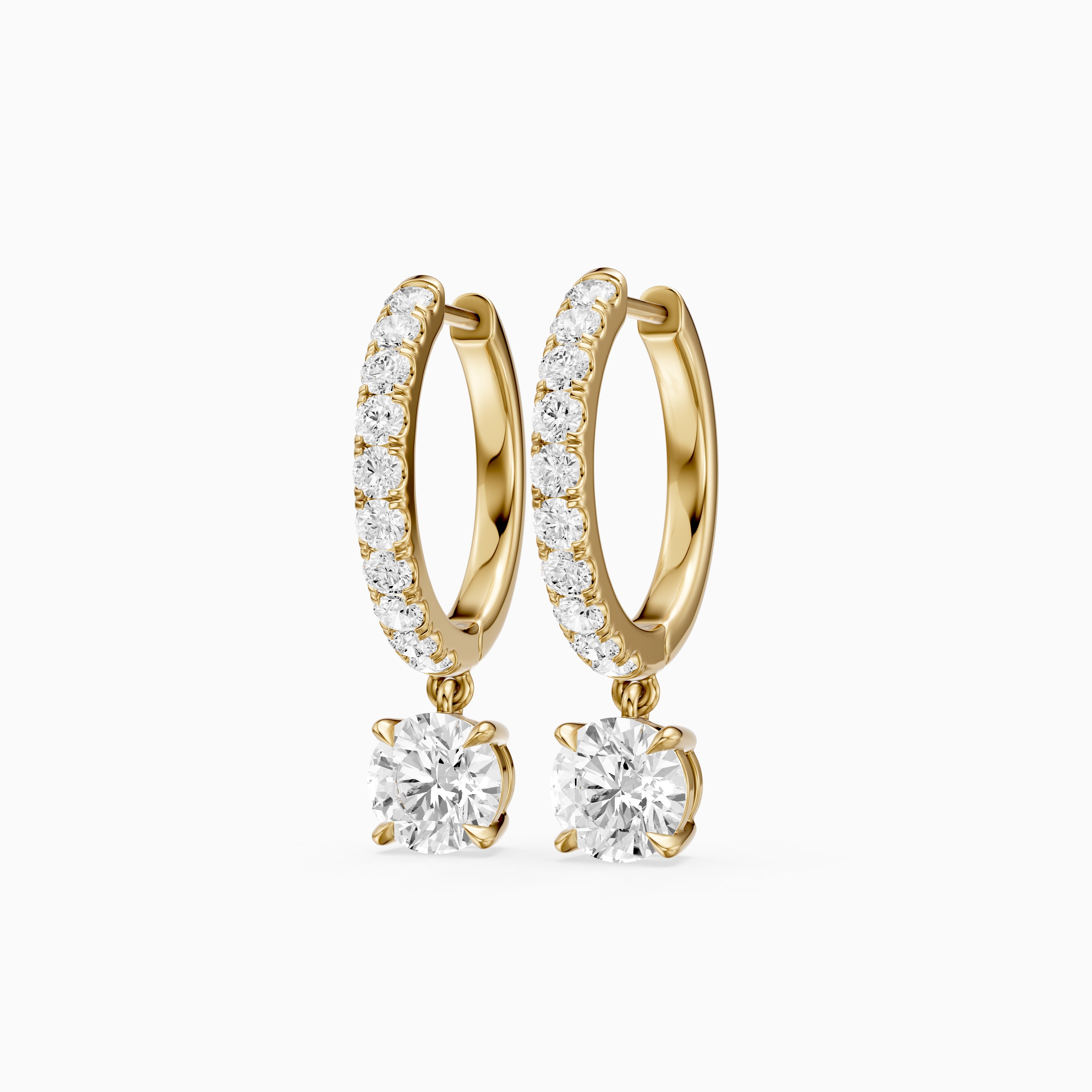 Cassidy Round Lab Grown Diamond Drop Huggie Hoop Earrings