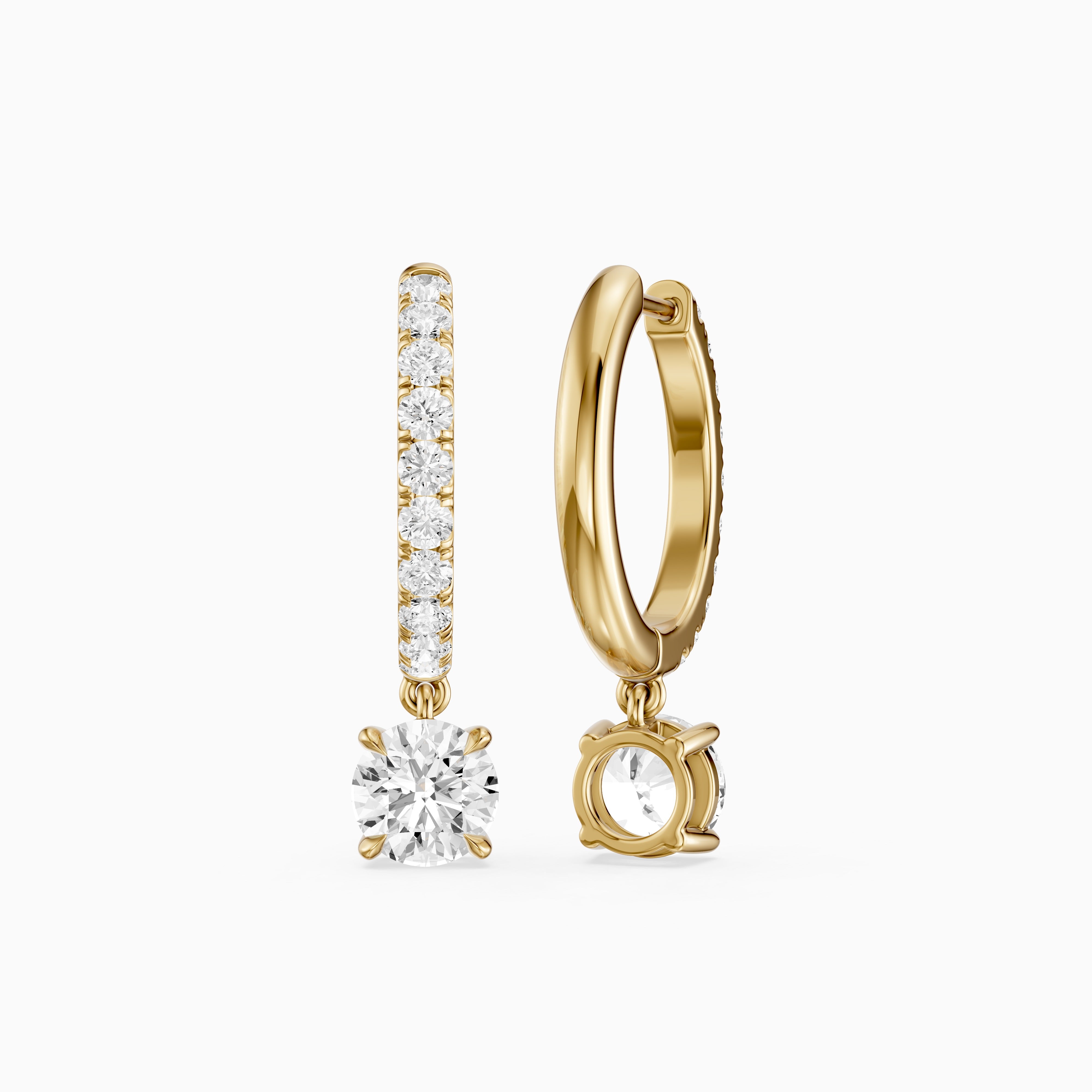 Cassidy Round Lab Grown Diamond Drop Huggie Hoop Earrings