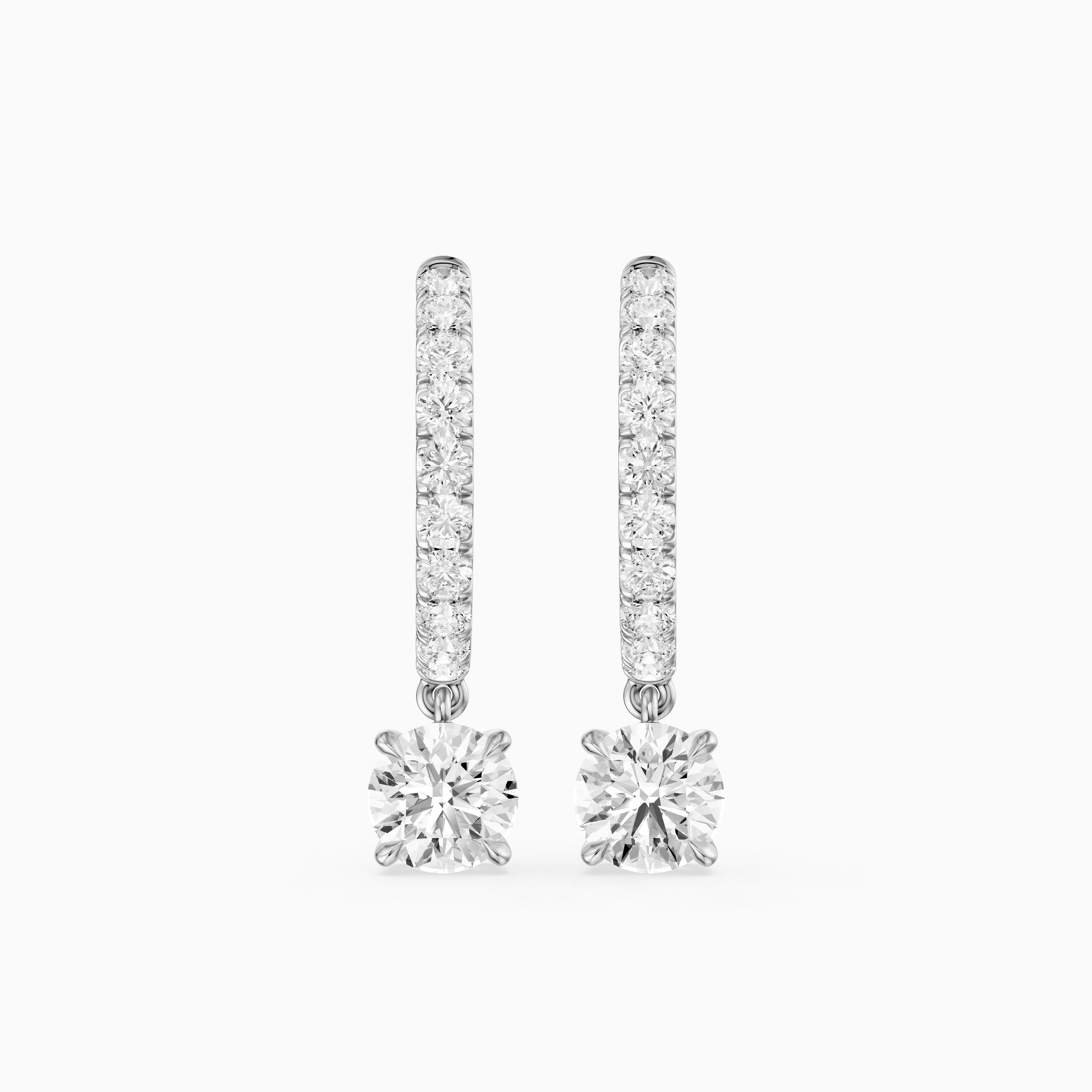 Cassidy Round Lab Grown Diamond Drop Huggie Hoop Earrings