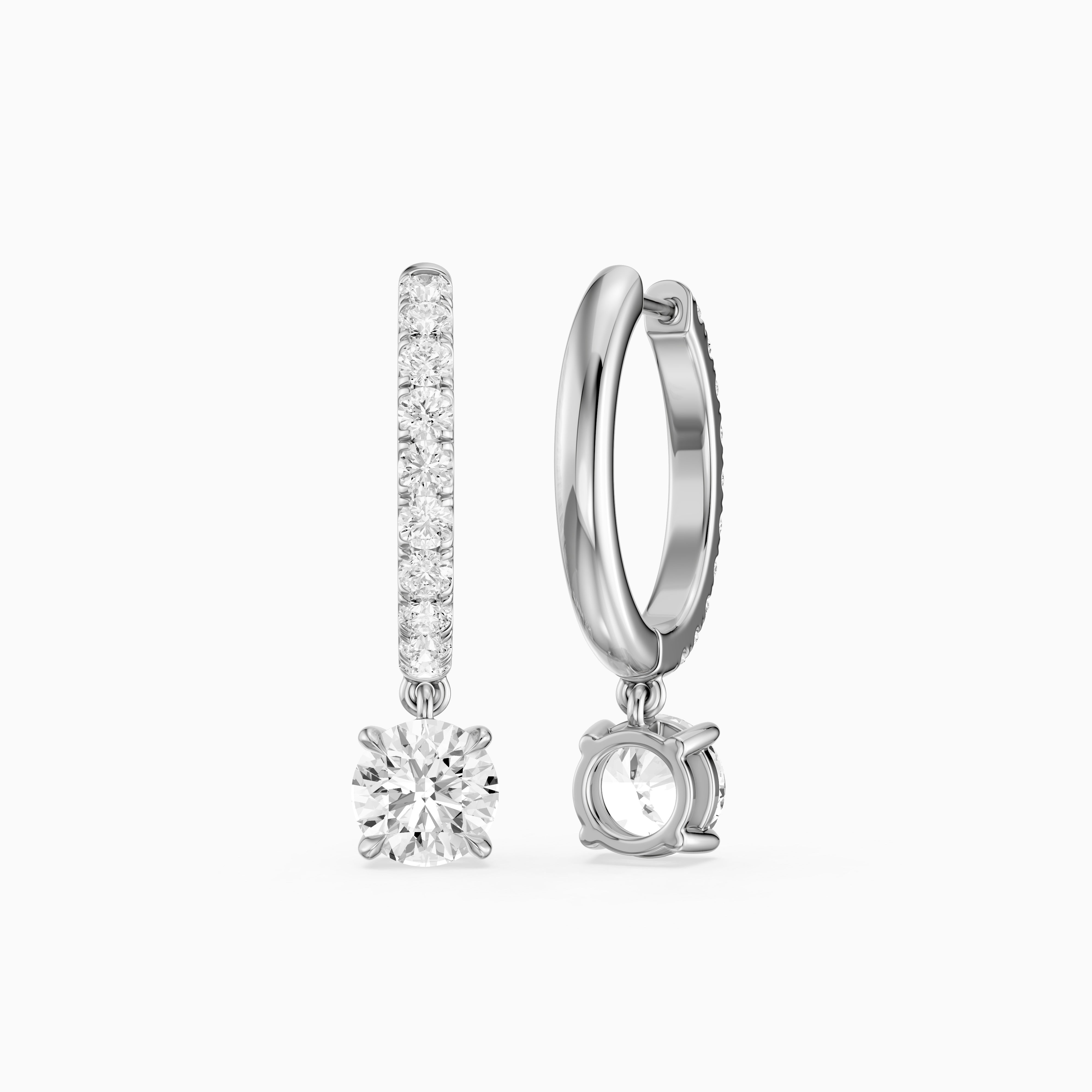 Cassidy Round Lab Grown Diamond Drop Huggie Hoop Earrings