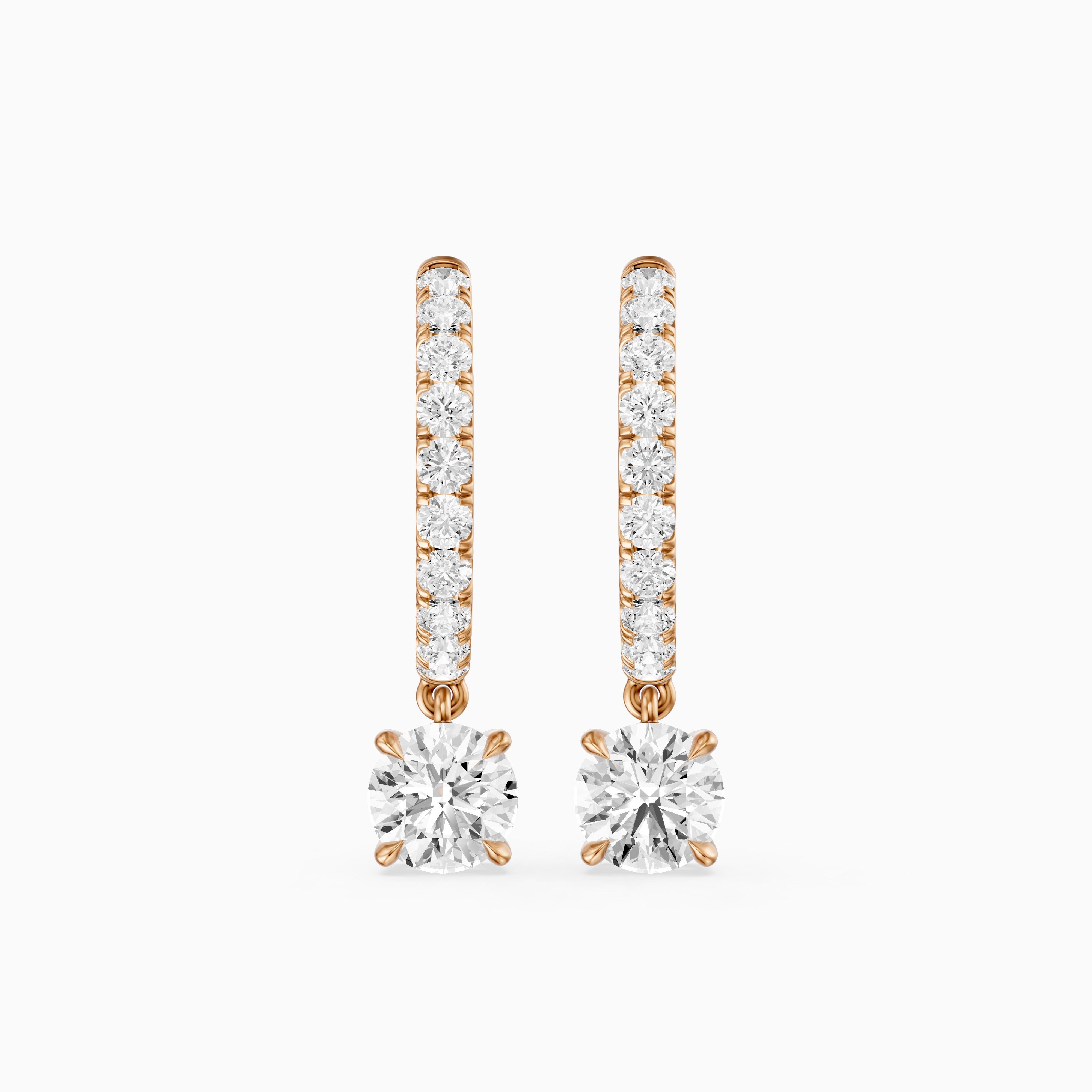 Cassidy Round Lab Grown Diamond Drop Huggie Hoop Earrings